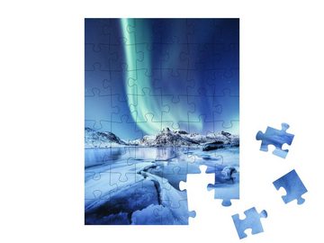 puzzleYOU Puzzle Aurora Borealis, Lofoten-Inseln, Norwegen, 48 Puzzleteile, puzzleYOU-Kollektionen Nordlichter, Jahreszeiten