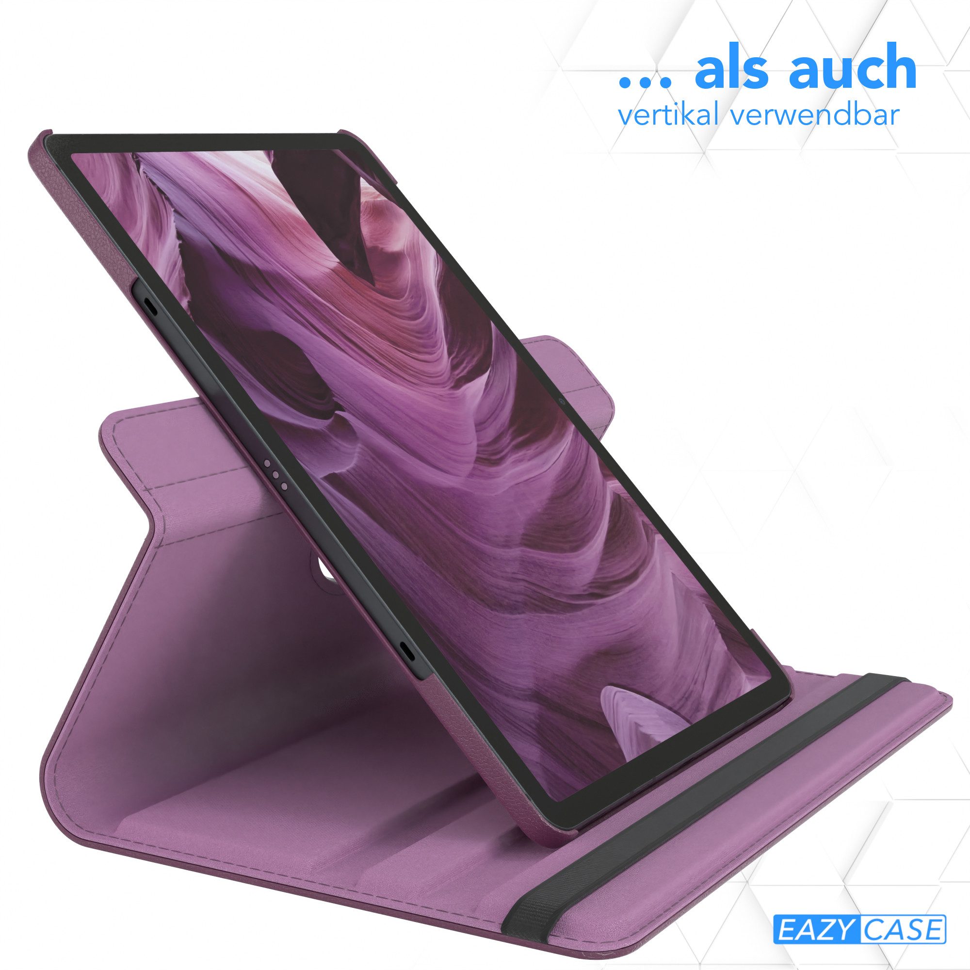 EAZY CASE Tablet-Hülle Rotation Case für Samsung Galaxy Tab S8 / Tab S7 11 Zoll, Tablet-Hülle Bookstyle Case Fullcover Schutz Tasche Stehfunktion Lila – Bild 5 von 5