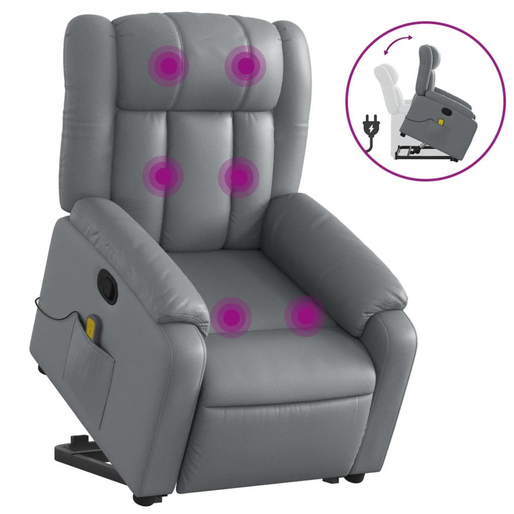 vidaXL Sessel Massagesessel mit Aufstehhilfe Grau günstig online kaufen