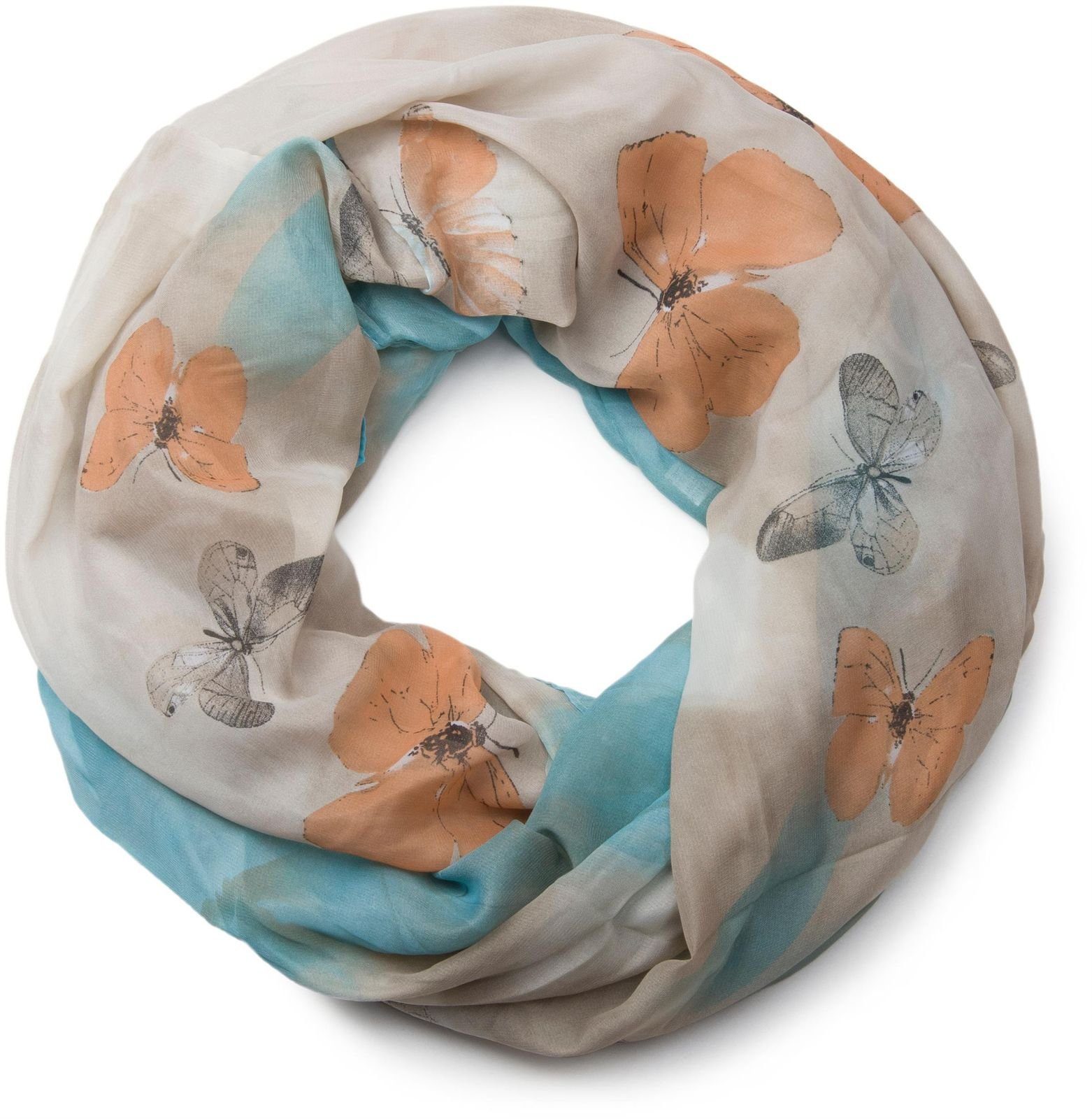Loop Seidiger Loop mit Schmetterling Print
