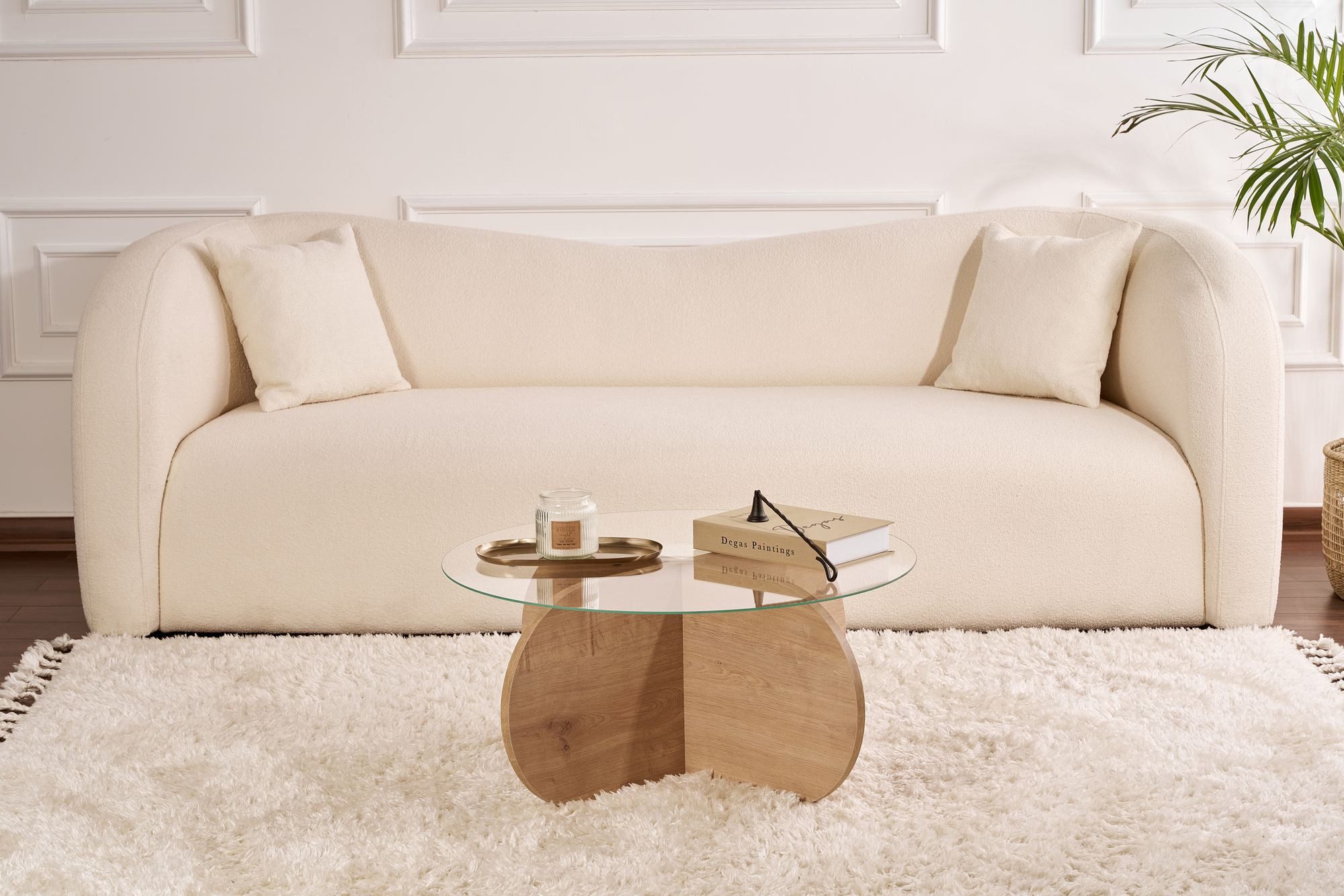 Skye Decor Couchtisch Aeris, Modernes Design Gehärtete Glasplatte Pflegeleichte Oberfläche