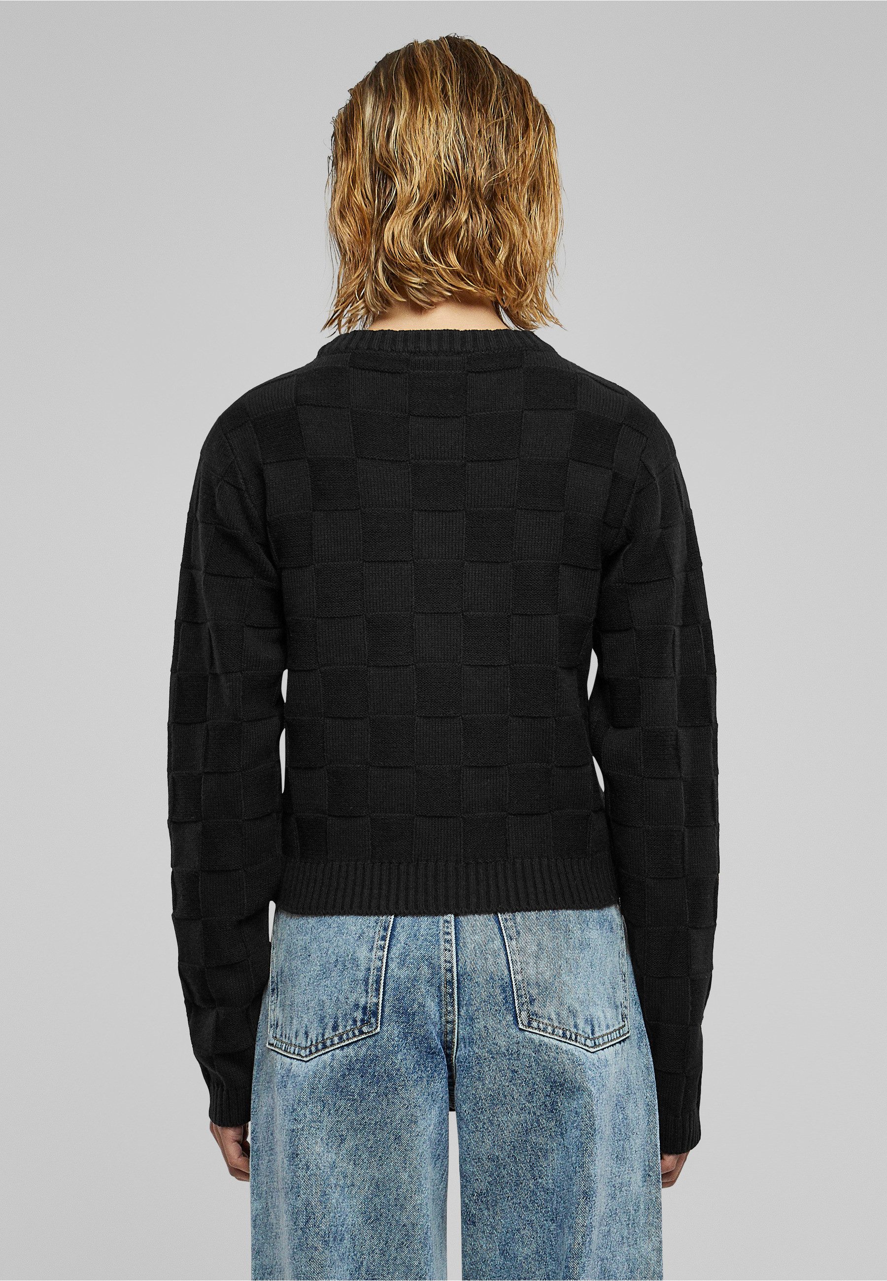 URBAN CLASSICS Rundhalspullover Urban Classics Damen Ladies Check Knit Sweater (1-tlg)