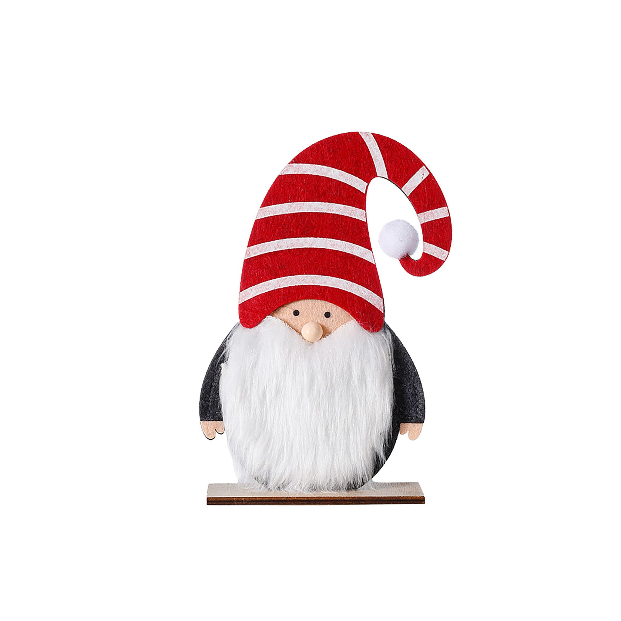 MAGIC by Inge Dekofigur, Dekofigur Wichtel 20cm Filz Holz Rot / Weiß
