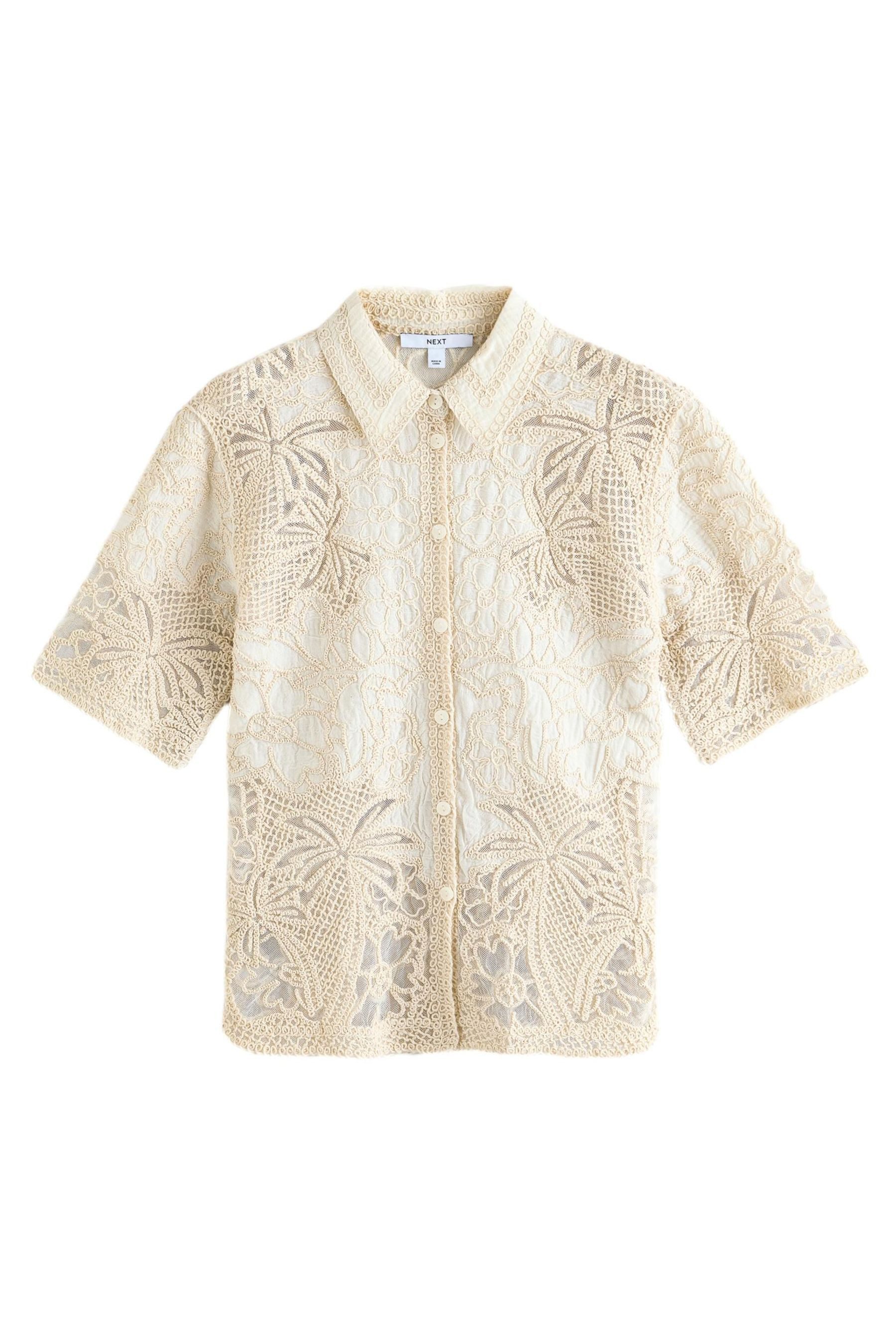 Next Kurzarmhemd Kurzärmeliges Urlaubs-Shirt, Spitze- + günstig online kaufen
