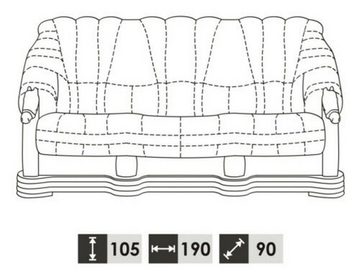JVmoebel Sofa Wohnzimmer Sofagarnitur Couch Polster Sitz Sofa Leder Holz 3+2+1