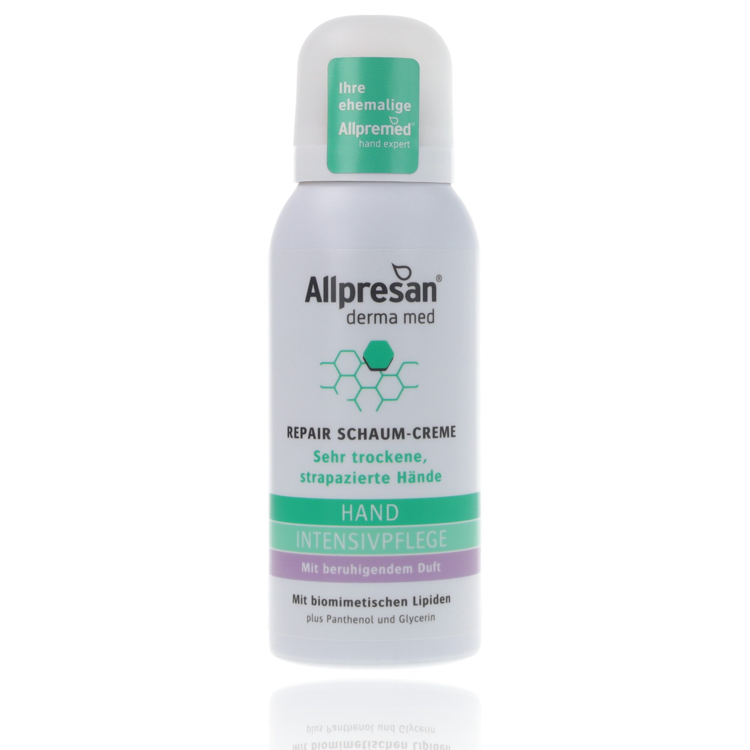 Allpresan Handmousse Allpresan derma med HAND Spezial-Pflegeserie -Produkt wählbar- Reparierende, 1-tlg., schnell einziehende, medizinische Hautpflege für trockene Hände