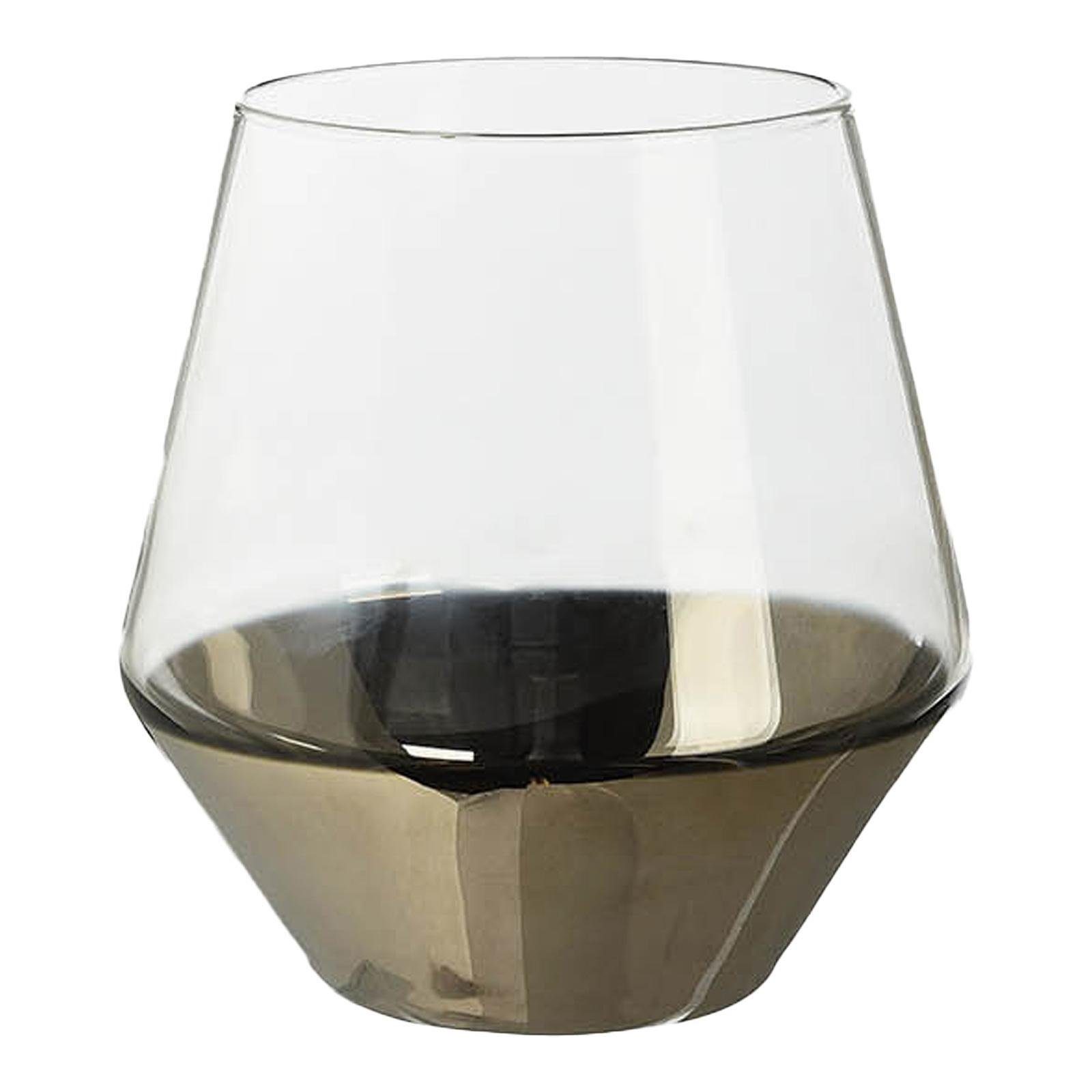Depot Glas Wasserglas Noble, 100% Glas, aus Glas, Ø 10 Zentimeter, H 10.5 Zentimeter Silber