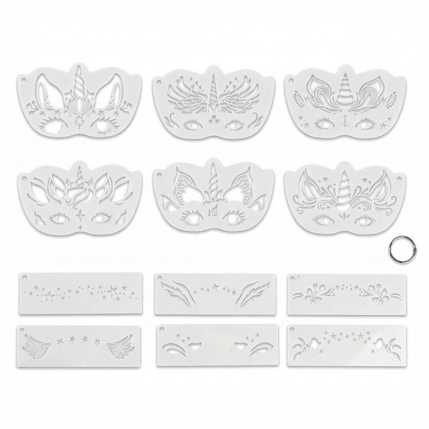 LuxusKollektion Malschablone Schablonen Kinderschminke Einhorn 12er Set