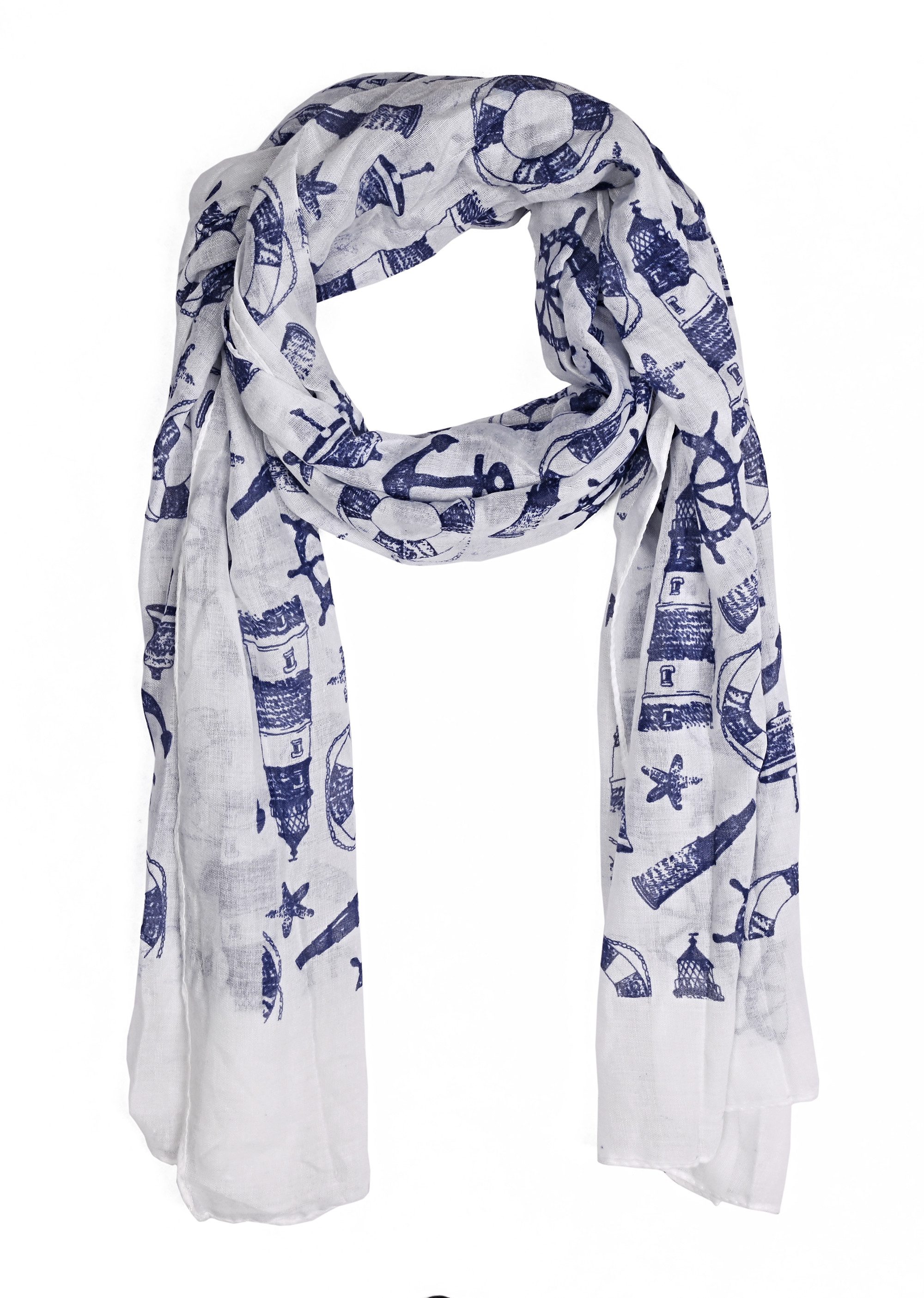 Modeschal Sommerschal mit maritimem Muster