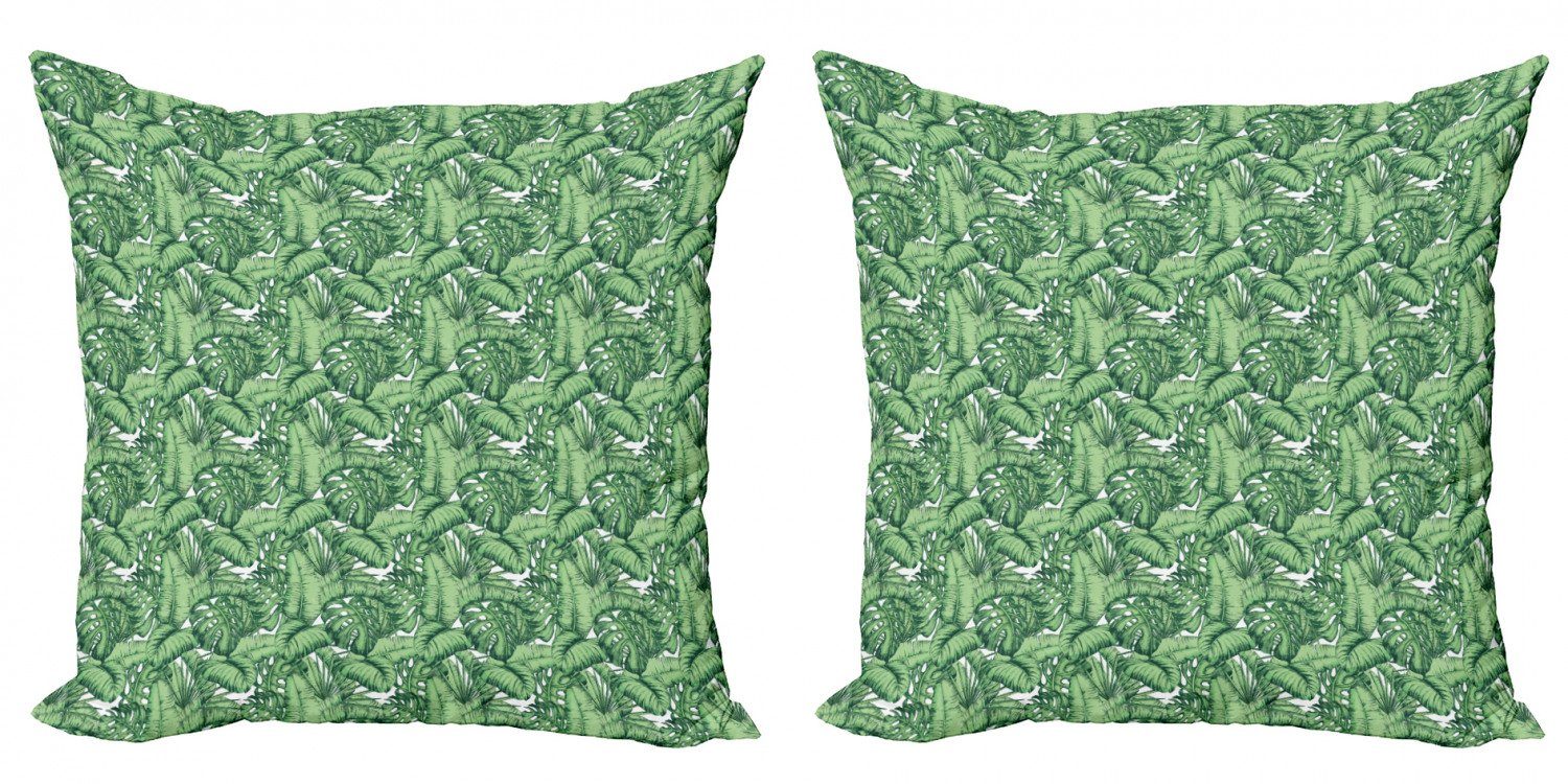 Kissenbezüge Modern Accent Doppelseitiger Digitaldruck, Abakuhaus (2 Stück), Bananenblatt plantain Blätter