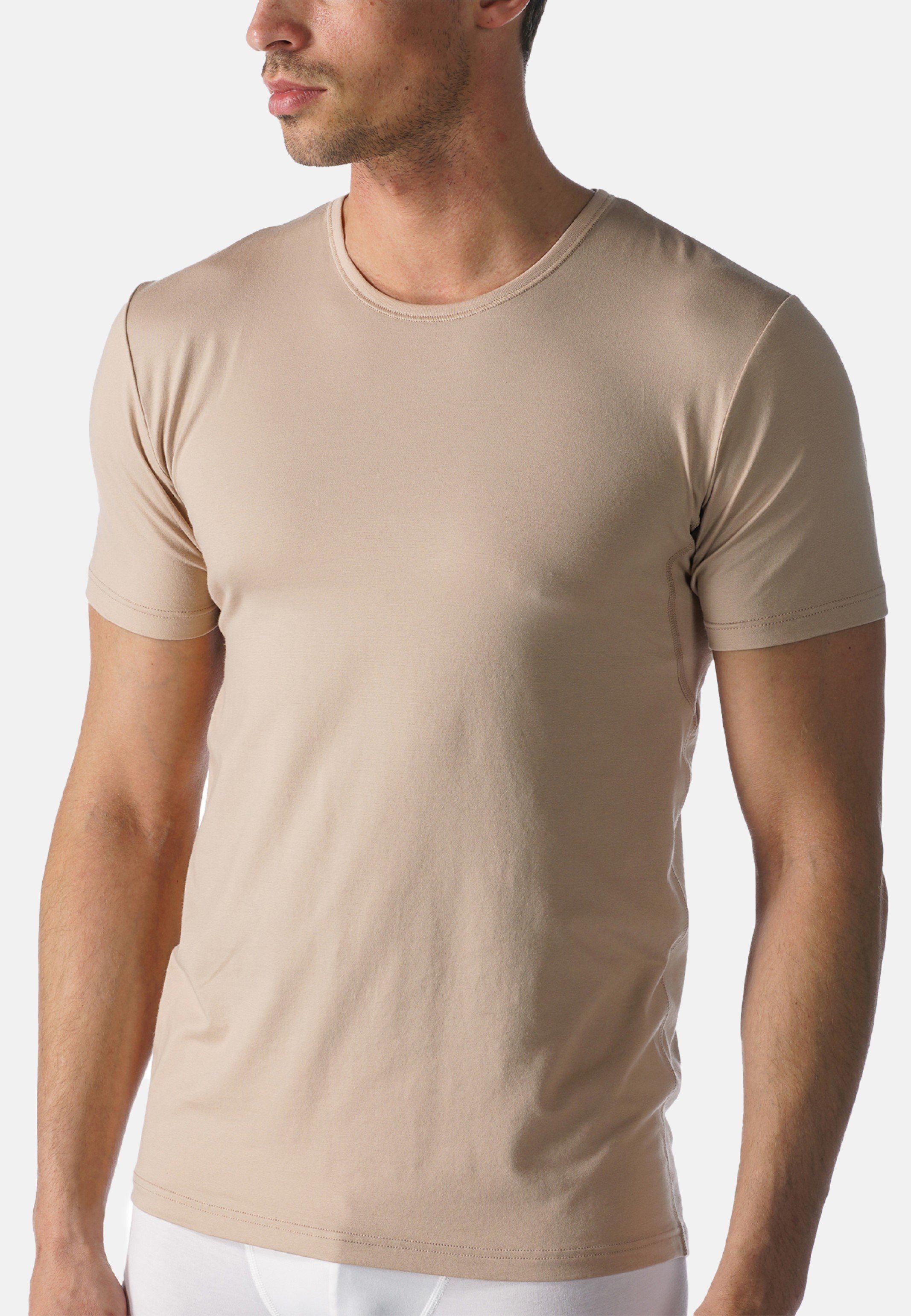 Baumwolle 2-St) Kurzarm (Spar-Set, 2er Cotton Thermoregulierend Unterhemd Mey Pack Dry Shirt - Unterhemd - / Light-Beige