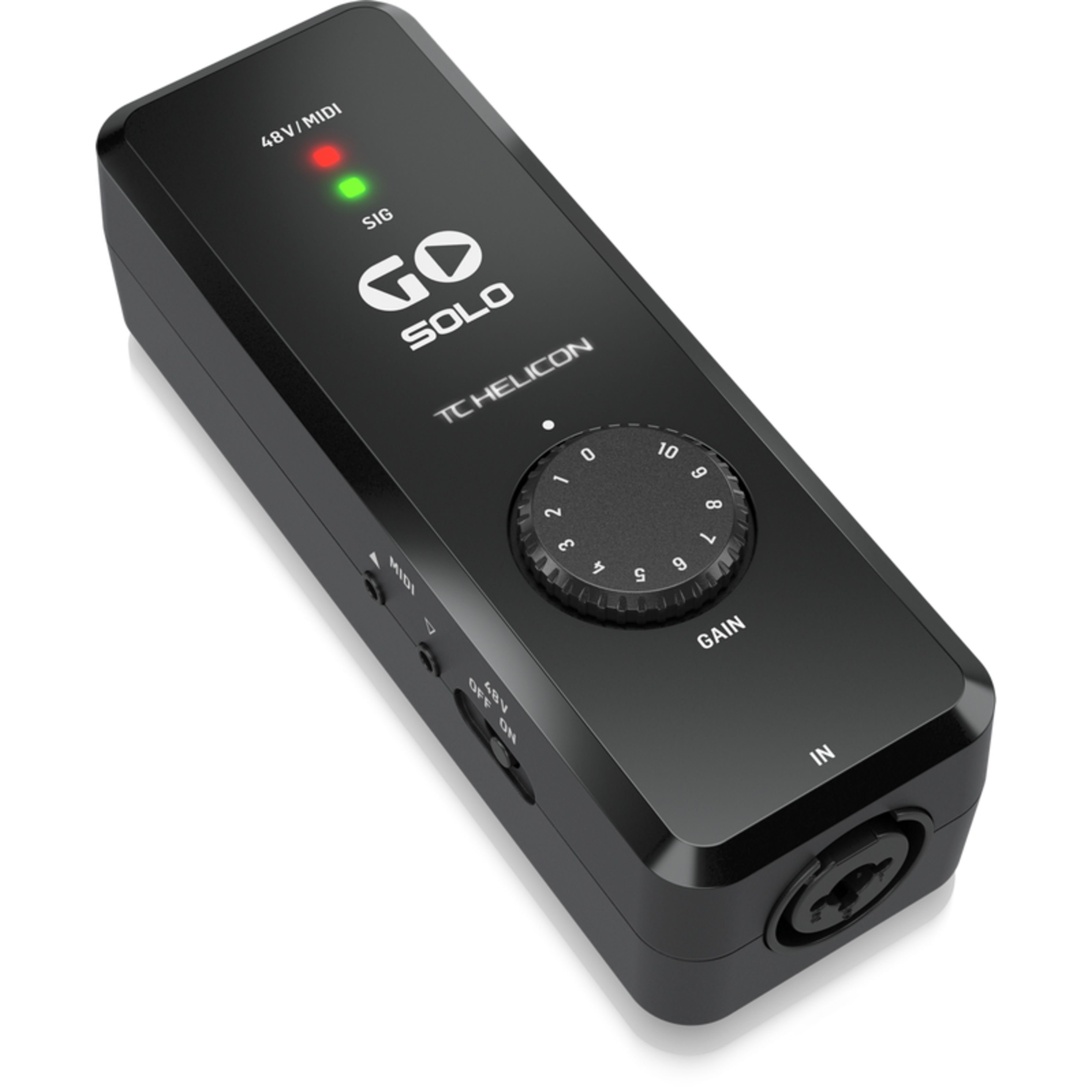 TC-Helicon Digitales Aufnahmegerät (GO SOLO 1 Kanal Audio Interface - USB Audio Interface)