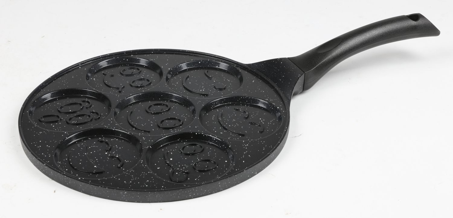 Bratpfanne Pancake-Pfanne Smiley-Motive Pfannkuchen Spiegeleier Crepes Eierkuchen