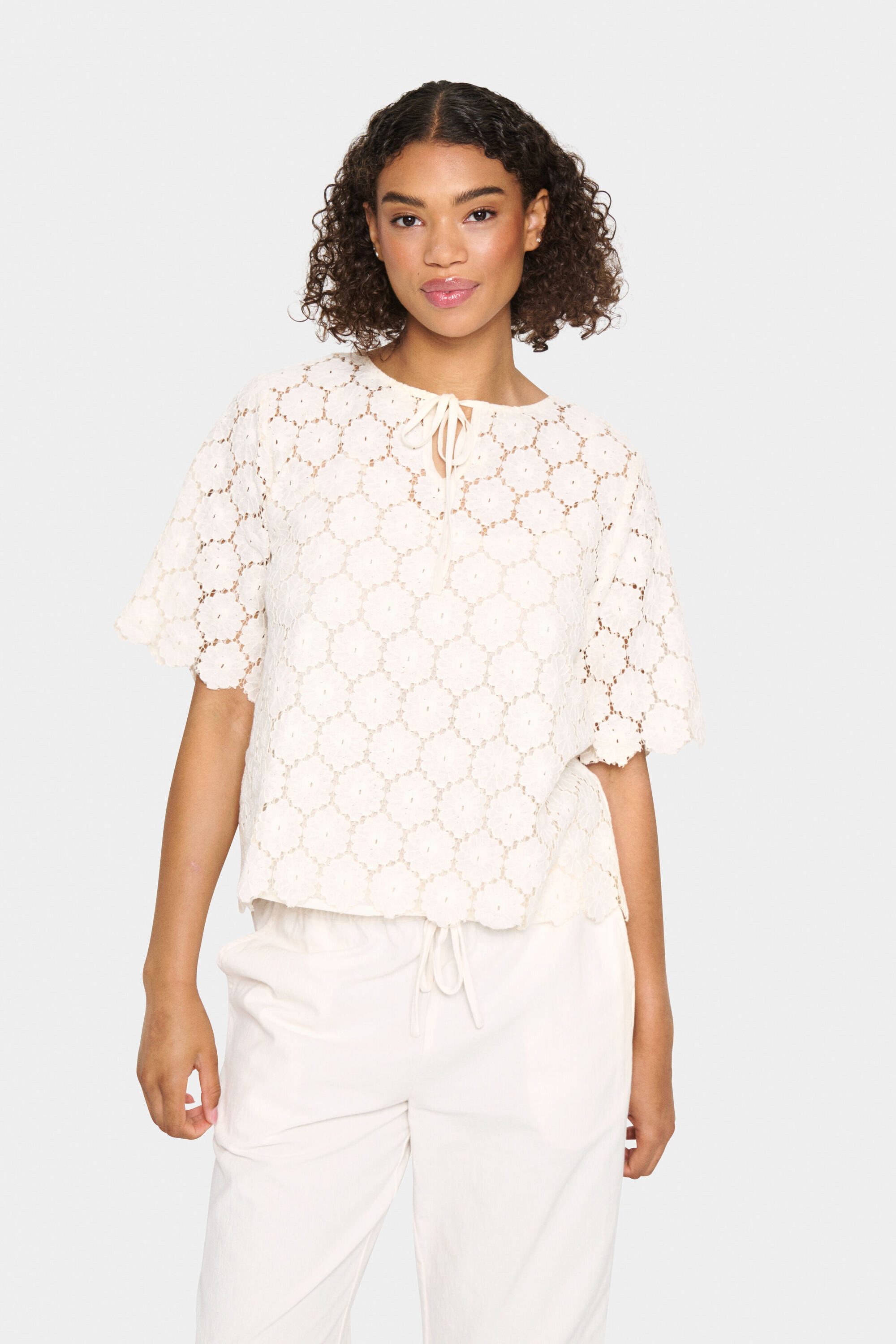 Saint Tropez Kurzarmbluse Kurzarm-Bluse ZojaSZ