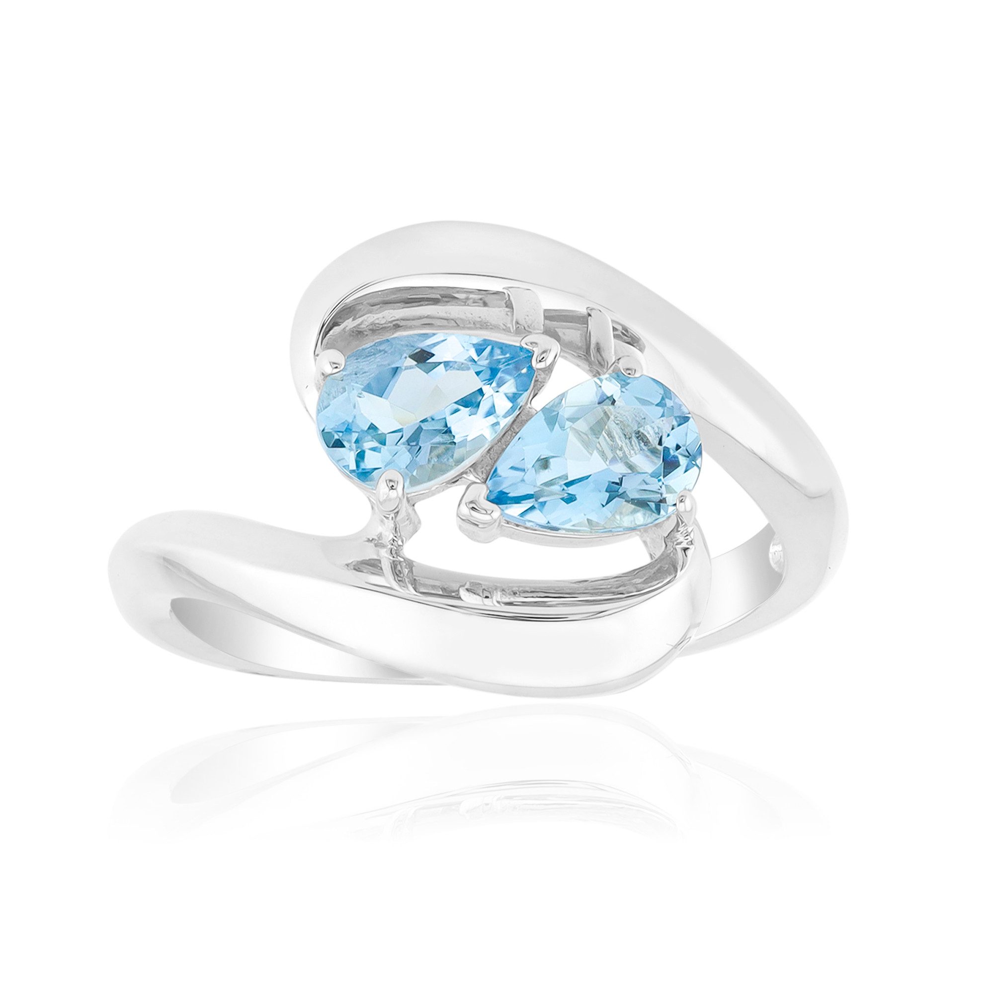 Cavill Silberring Cavill Silberring mit 0,61 ct Aquamarin, Tropfenform, Echtschmuck (1-tlg)