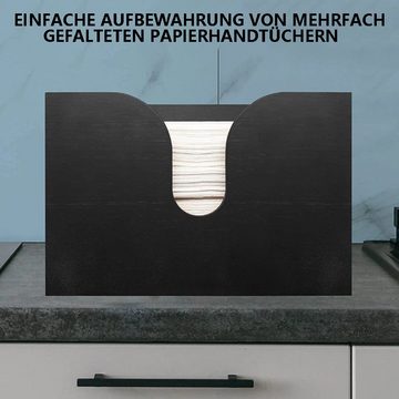 Houhence Papiertuchbox Serviettenhalter Schwarz aus Holz - Hölzerne Schwarz Serviettenhalter