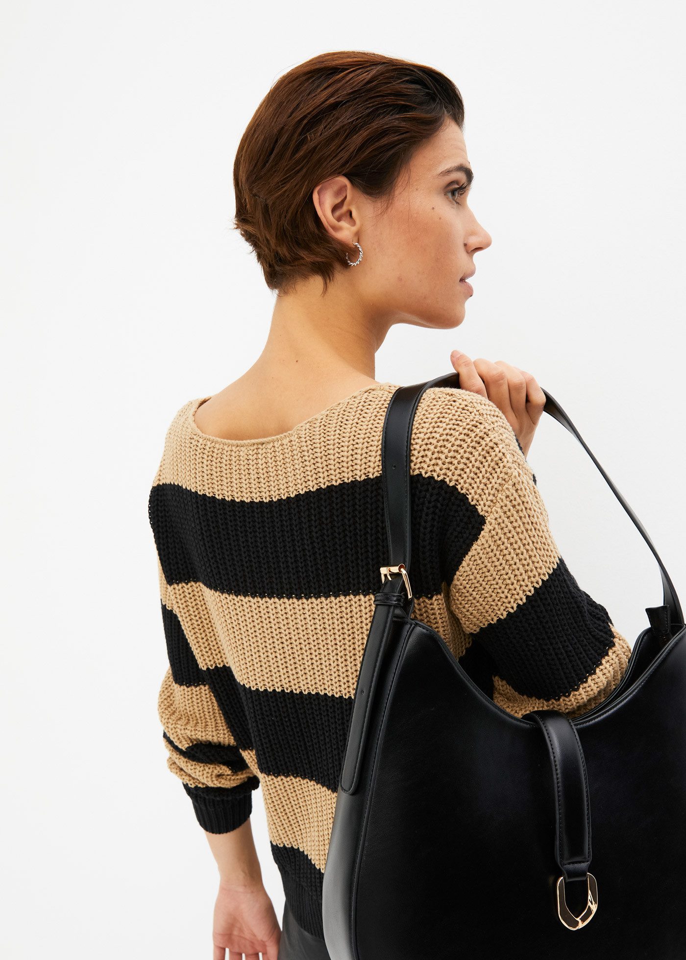 bonprix Strickpullover aus Baumwolle und Polyacryl, mit U-Boot Ausschnitt