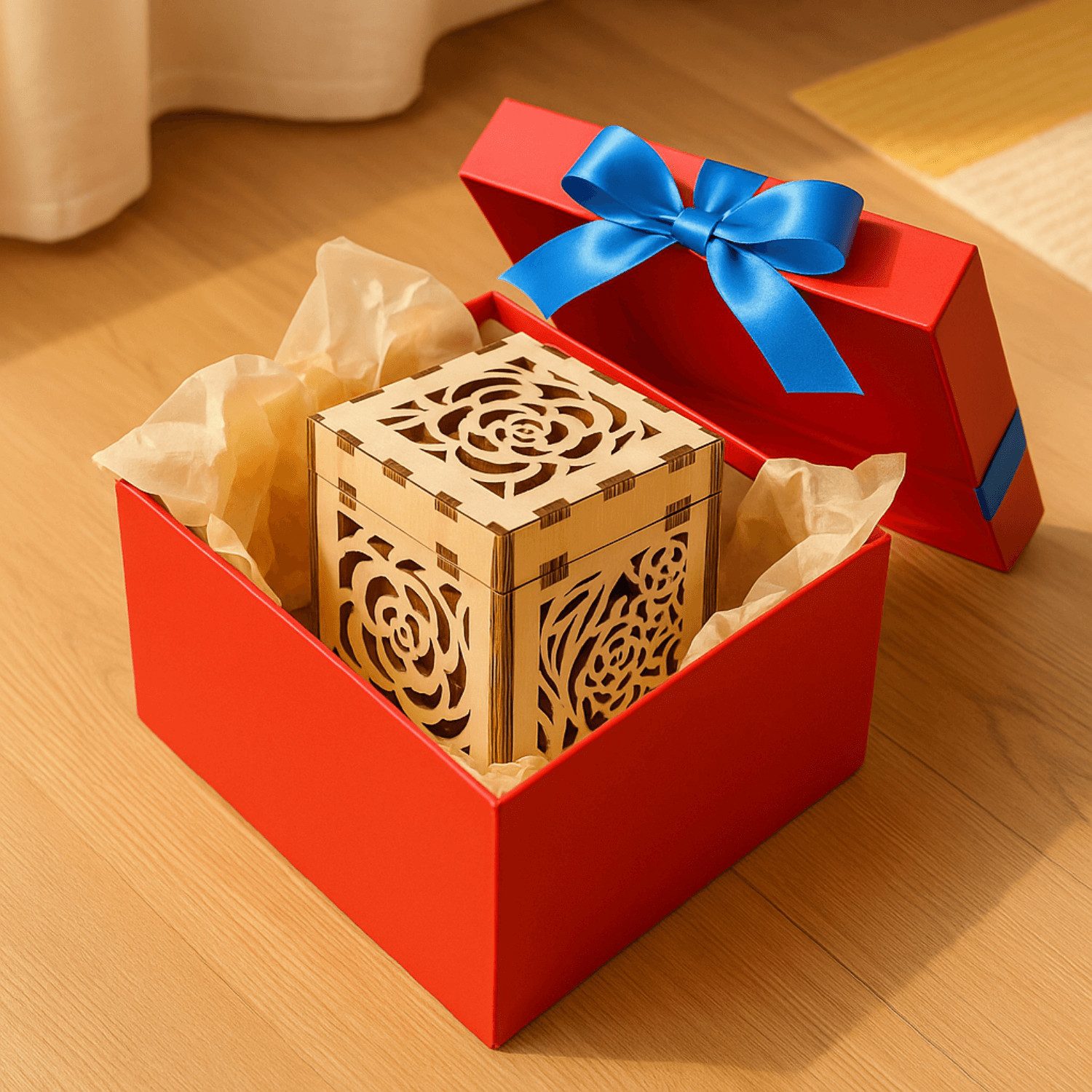 MagicHolz 3D-Puzzle Schatzkästchen Gift Box 3D Puzzle, 12 Puzzleteile