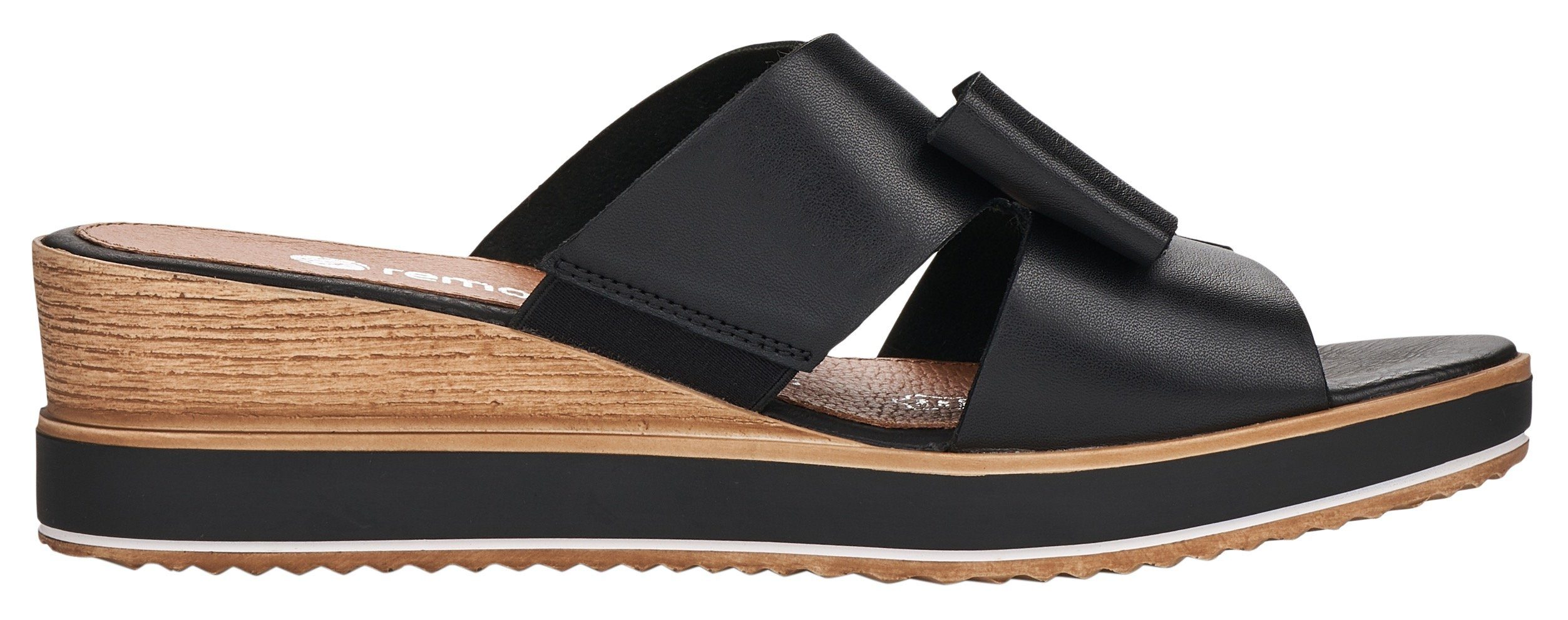 Remonte Pantolette Keilabsatz, Sommerschuh mit schöner Zierschleife