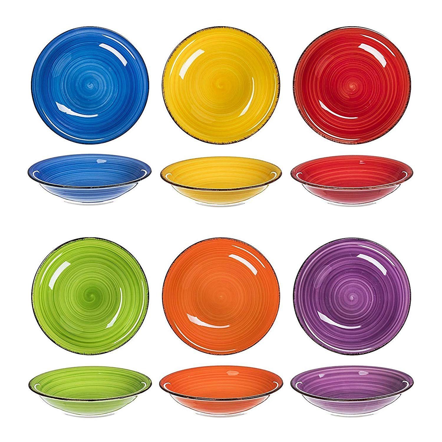 astor24 Suppenteller Teller Geschirr Set tiefe Essteller Speiseteller, (6 St), hochwertiges Geschirr in PREMIUM Qualität