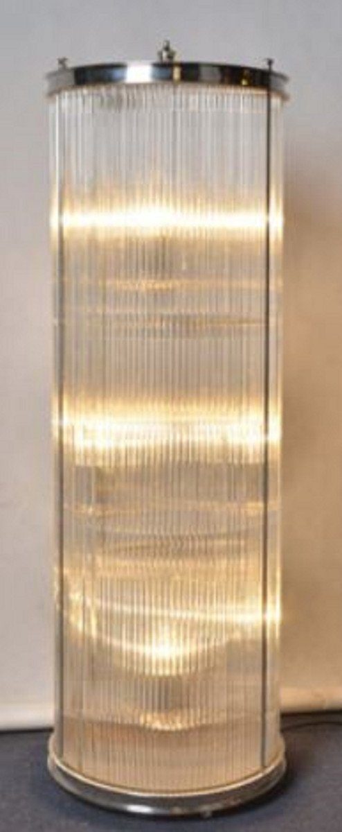 Stehlampe Wohnzimmer Stehleuchte Silber Ø 32 x H. 100 cm - Runde Luxus Stehlampe