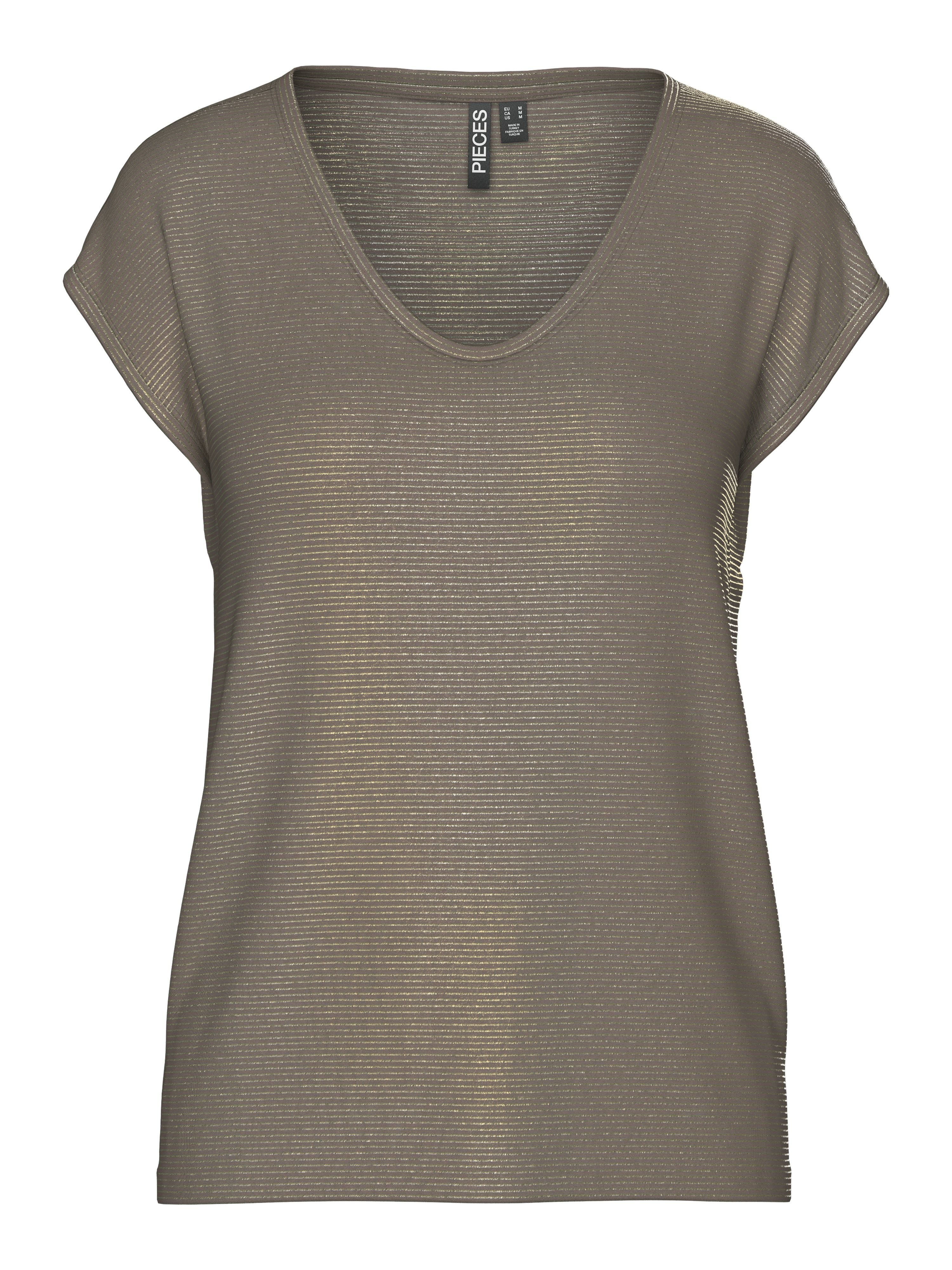 pieces T-Shirt – Kurzarmshirt mit Glitzer-Effekt günstig online kaufen