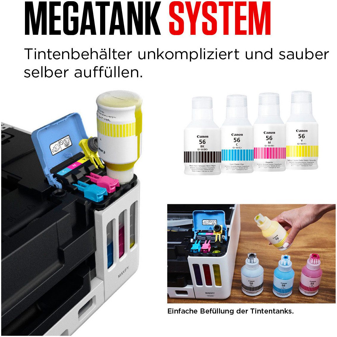 GI-55BK Tinte Kompatibel Mit Canon Maxify GX1050 GX2050 – 2 Schwarz Multipack, Je Ca. 3.000 Seiten