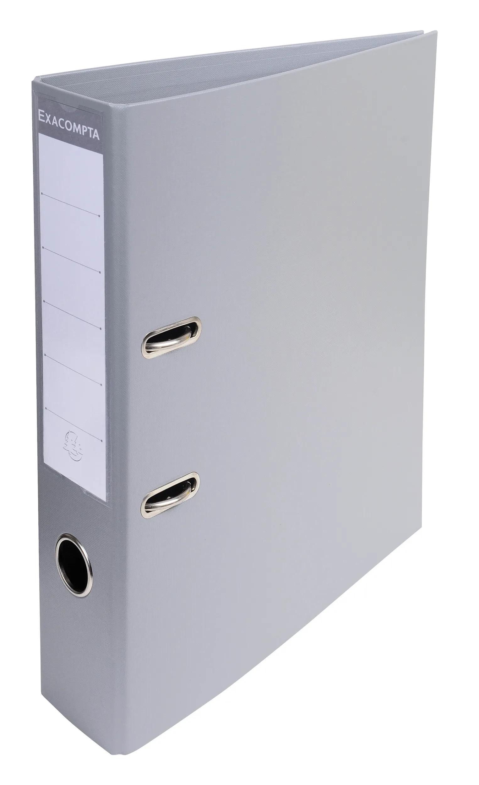 EXACOMPTA Aktenordner 10x Ordner Prem'Touch PVC, Rücken 70mm, 32x29cm A4 Maxi, Grau, 53740E, Ringbuch/Ordner