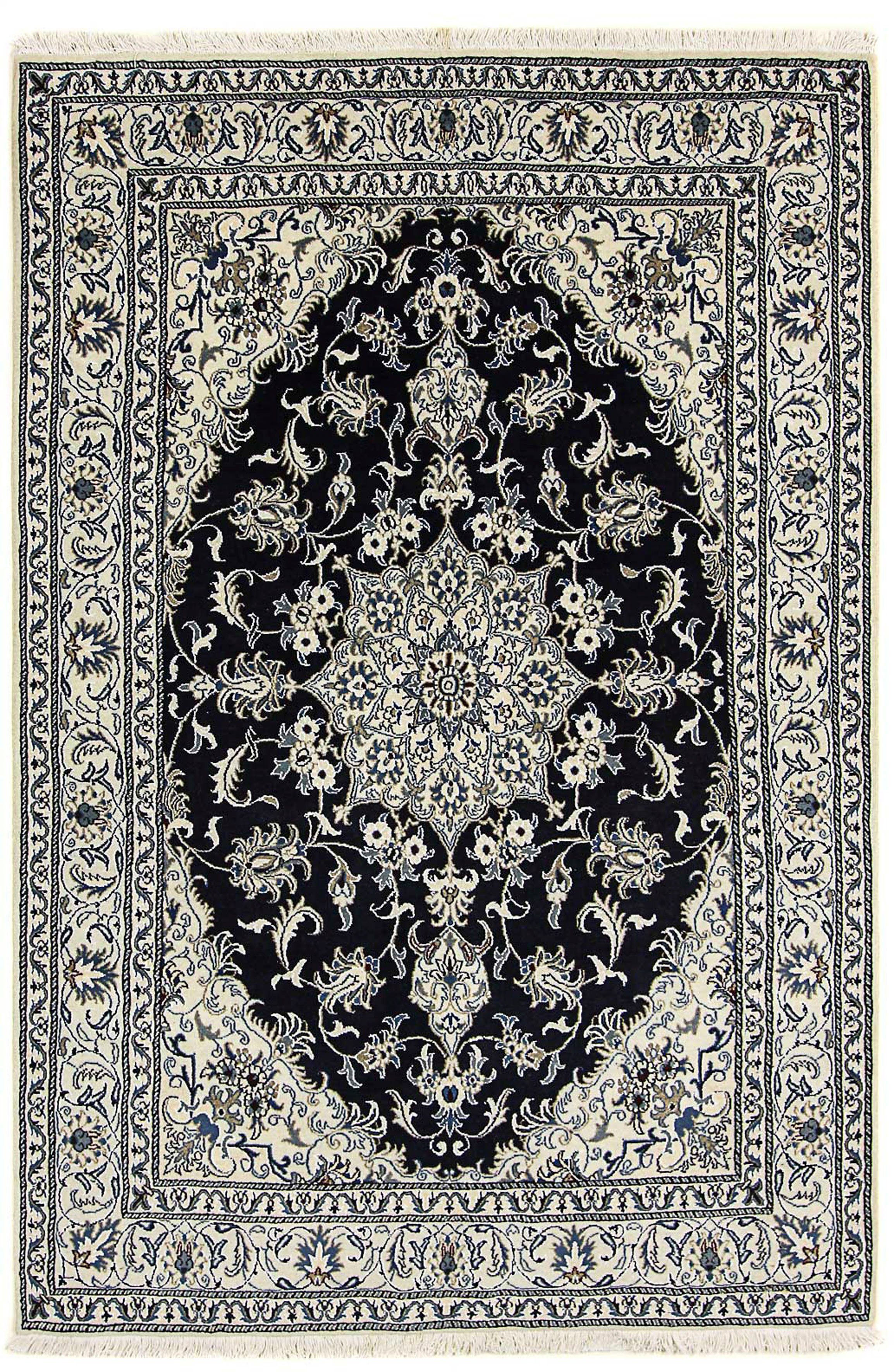 Orientteppich Perser - Nain - Zertifikat mm, Handgeknüpft, Wohnzimmer, morgenland, dunkelblau, - mit cm rechteckig, Einzelstück 246 x 12 164 Höhe