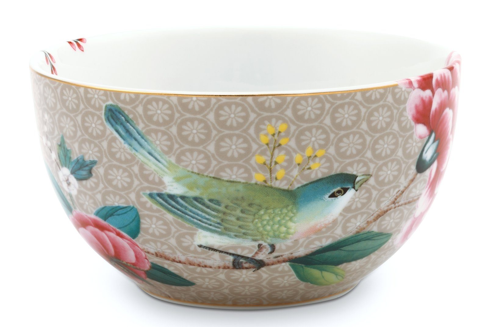 PiP Studio Schale Blushing Birds Bowl khaki 12 cm, Porzellan, (Bowls), Bowl Blushing Birds Khaki 12cm