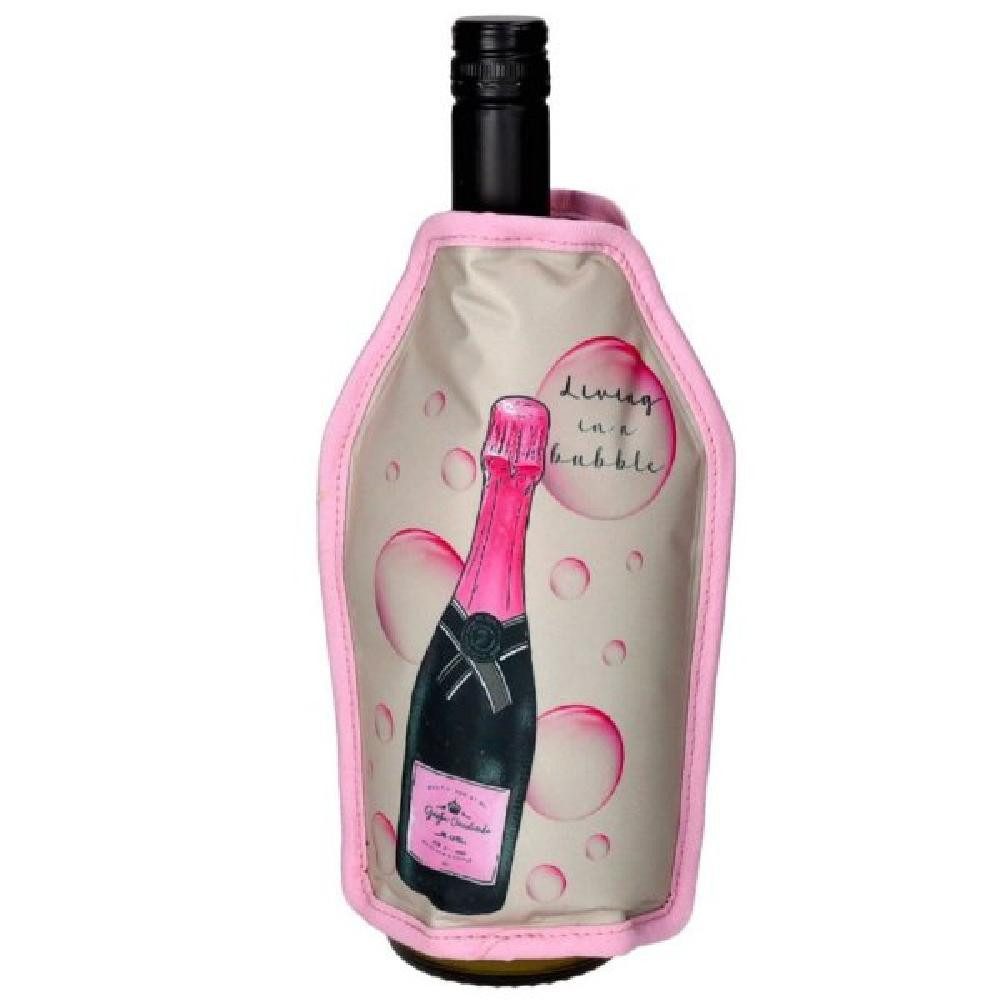 Giftcompany Wein- und Sektkühler Kühlmanschette Weinkühler Froid Champagnerflasche Grau Rosa