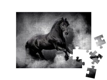puzzleYOU Puzzle Der Traum von einem starken Pferd, 48 Puzzleteile, puzzleYOU-Kollektionen Pferde, Friesenpferde