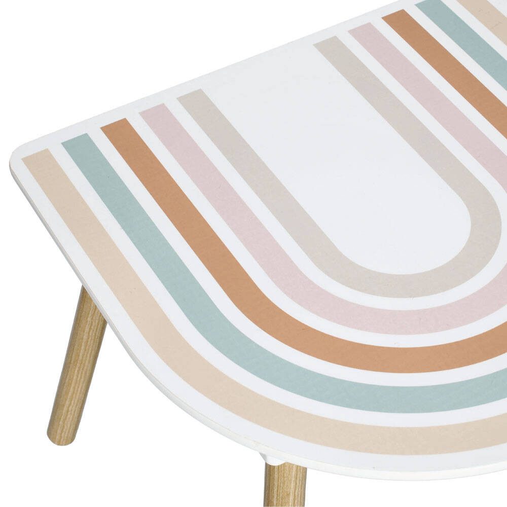 Zeller Present Kindertisch Kinderzimmermöbel RAINBOW aus MDF und Kiefer, Tisch + 2 Stühle (funktional), keine – Bild 5 von 5