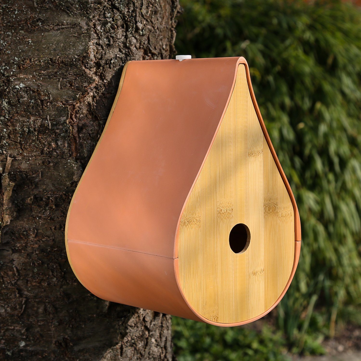 Thumbnail - MARELIDA Vogelhaus Nistkasten Bambus Brutkasten Nisthöhle Vogelhäuschen Vogel orange