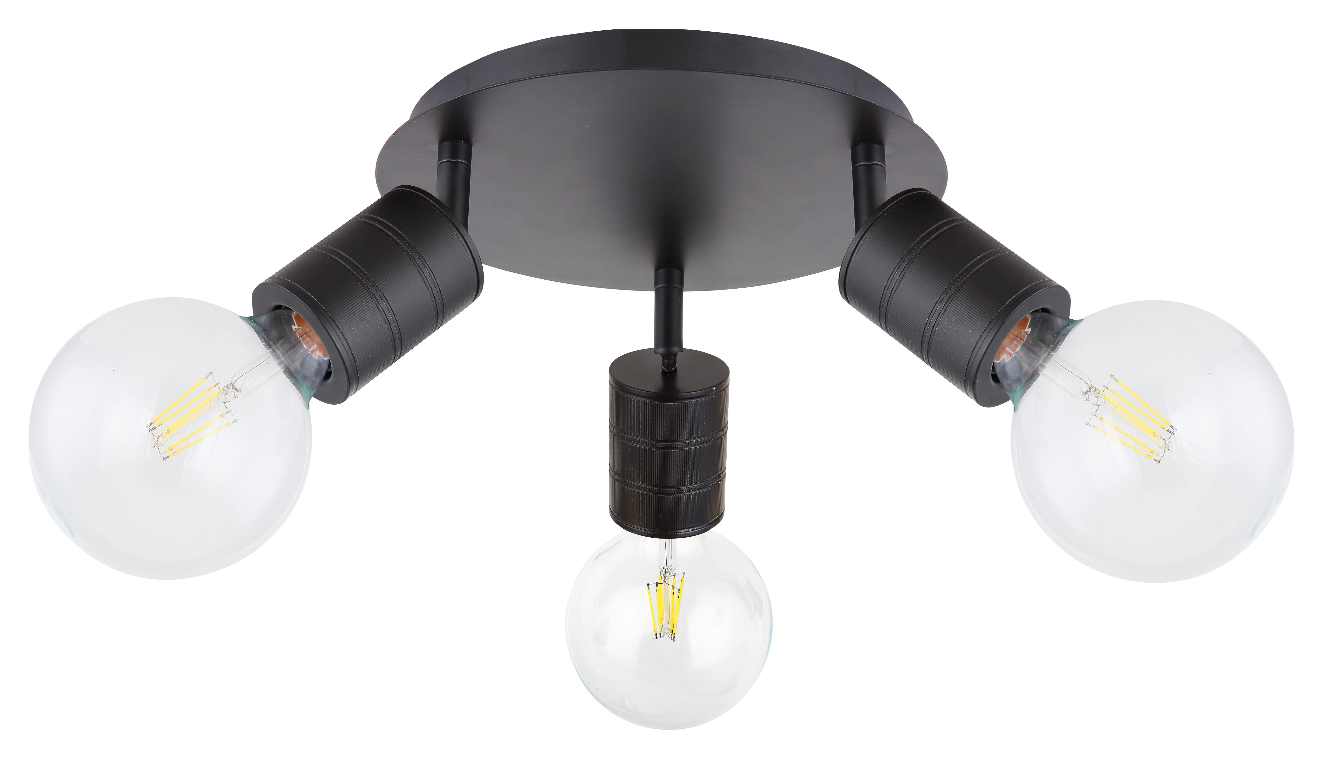GLOBO LIGHTING Deckenspot HERMINE, Leuchtmittel wechselbar, Schwarzer Strahler mit Aluminium, minimalistisch