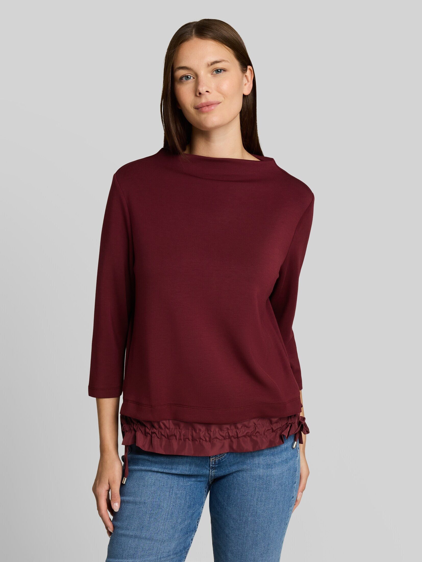 TOM TAILOR 3/4-Arm-Shirt T-Shirt (im Einserpack) Scuba Langarmshirt im 2-in-1-Look