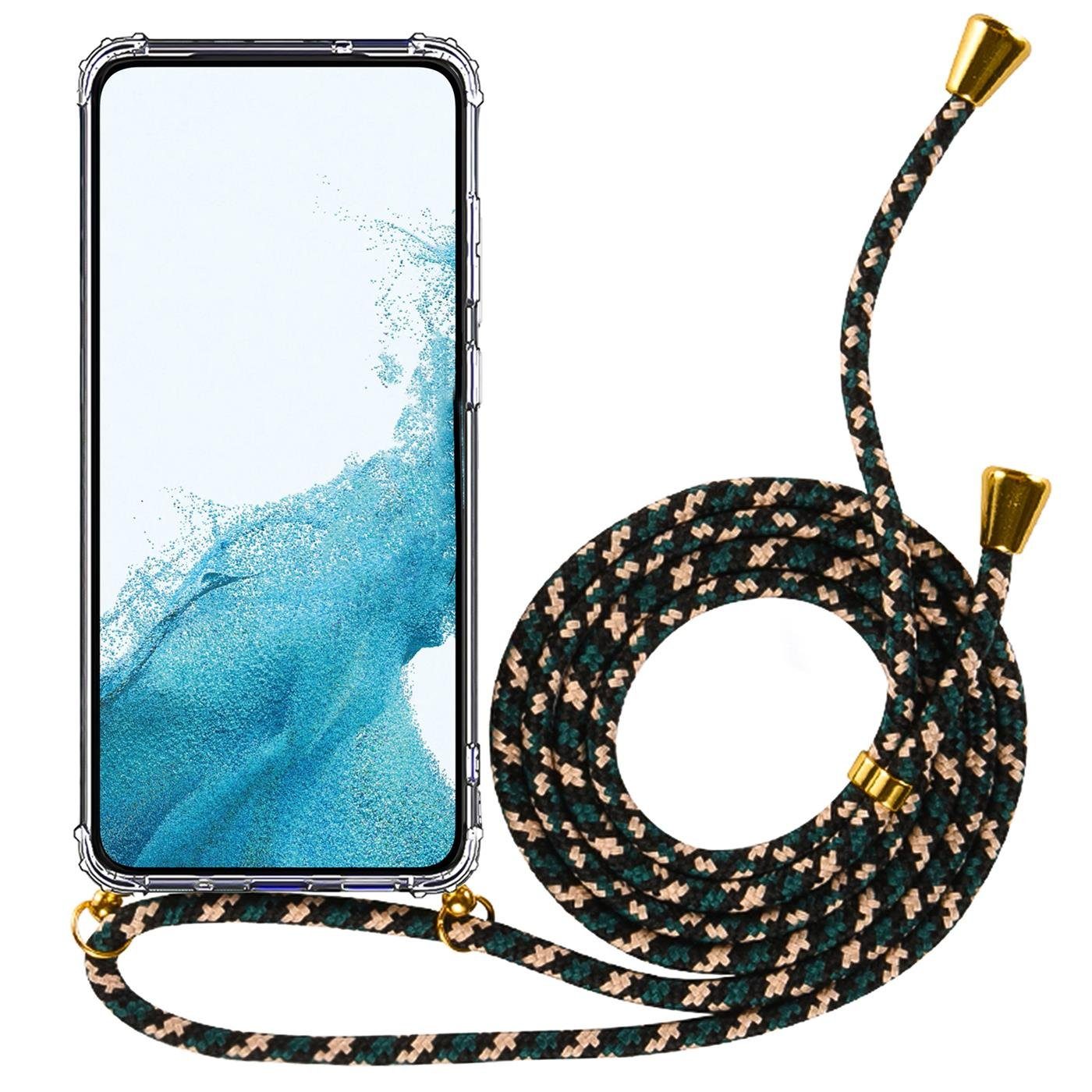 Handykette Mit Hülle Für ZTE Blade A73 5G - Schwarzes Verstellbares Band & Klare Schutzhülle