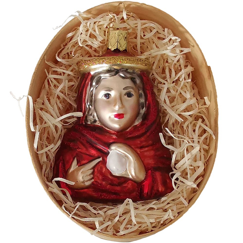(1-tlg), INGE-GLAS® 8,5cm mundgeblasen, Christbaumschmuck Maria Magdalena handbemalt