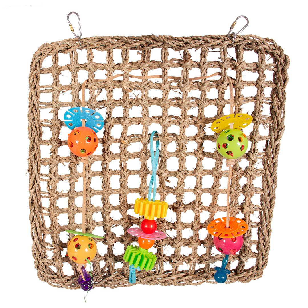 DUVO+ Vogelspielplatz Duvoplus Kletternetz mit Spielzeug von DUVO+