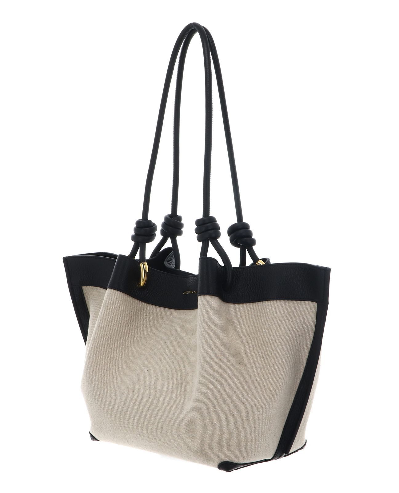 COCCINELLE Schultertasche Canvas Handbag, aus echtem Rindsleder