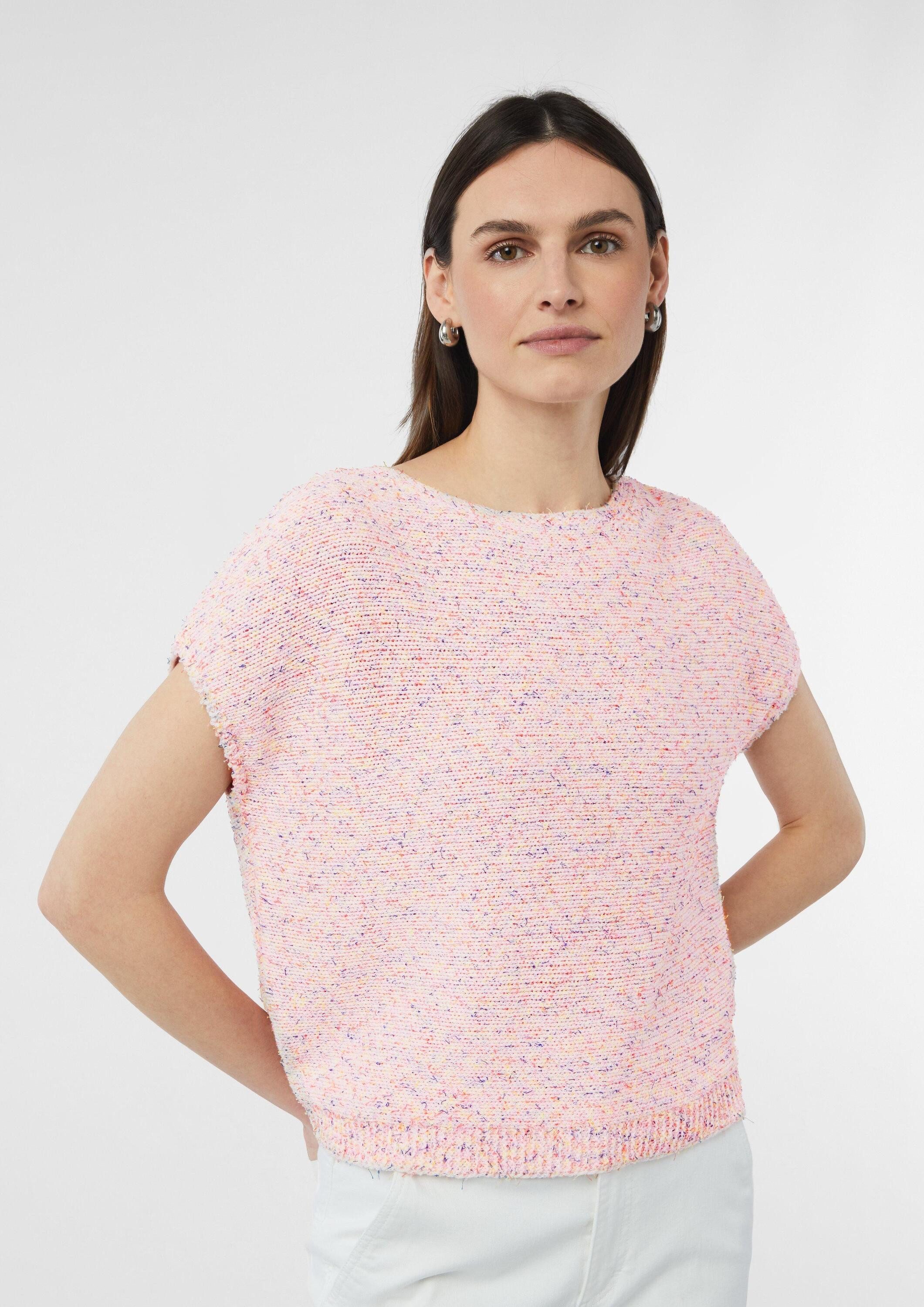 comma Kurzarmpullover Strickpullover Kurzärmeliger Strickpullover aus Effek günstig online kaufen