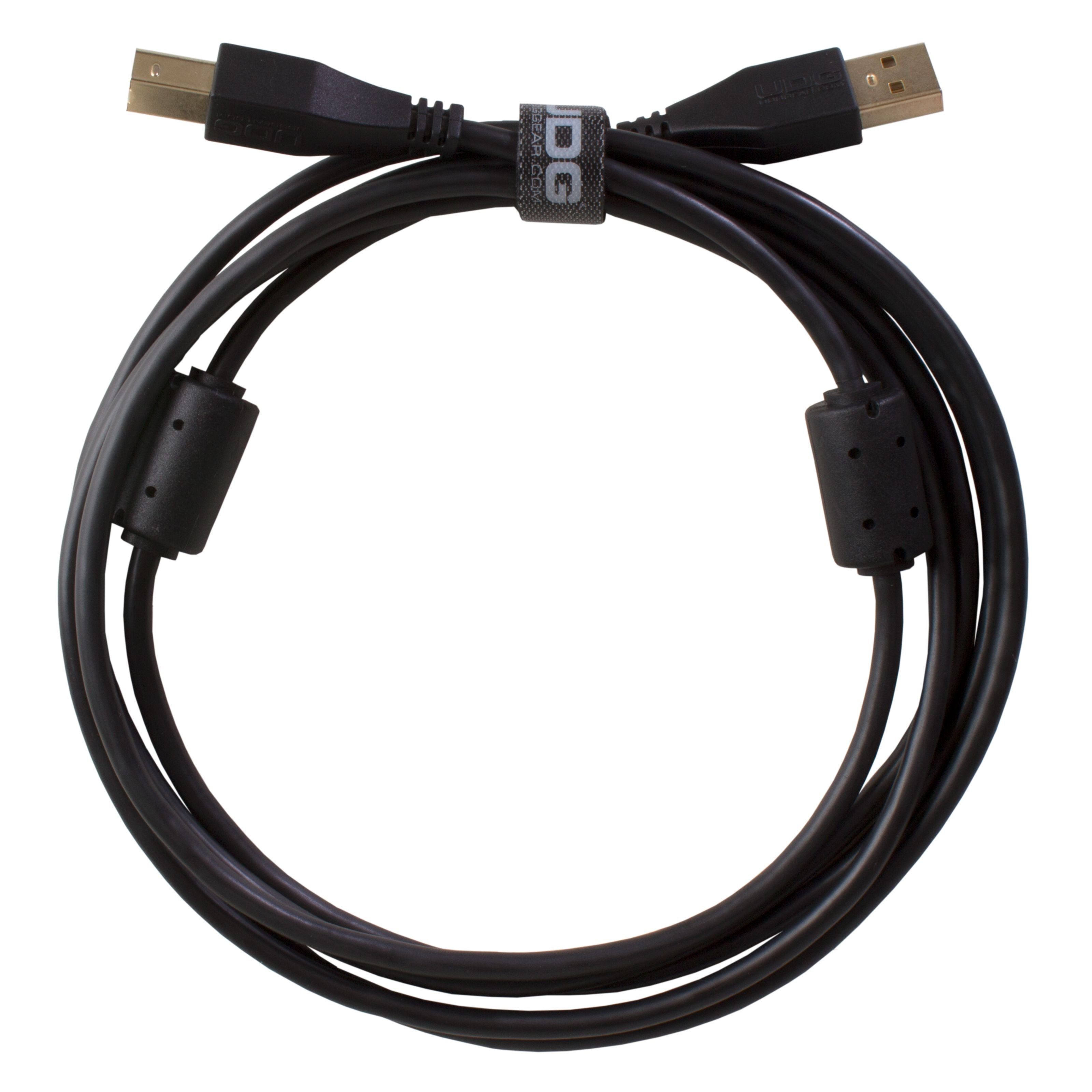 UDG Audio-Kabel, Ultimate Audio Cable USB 2.0 A-B Black Straight 1m (U95001BL) -