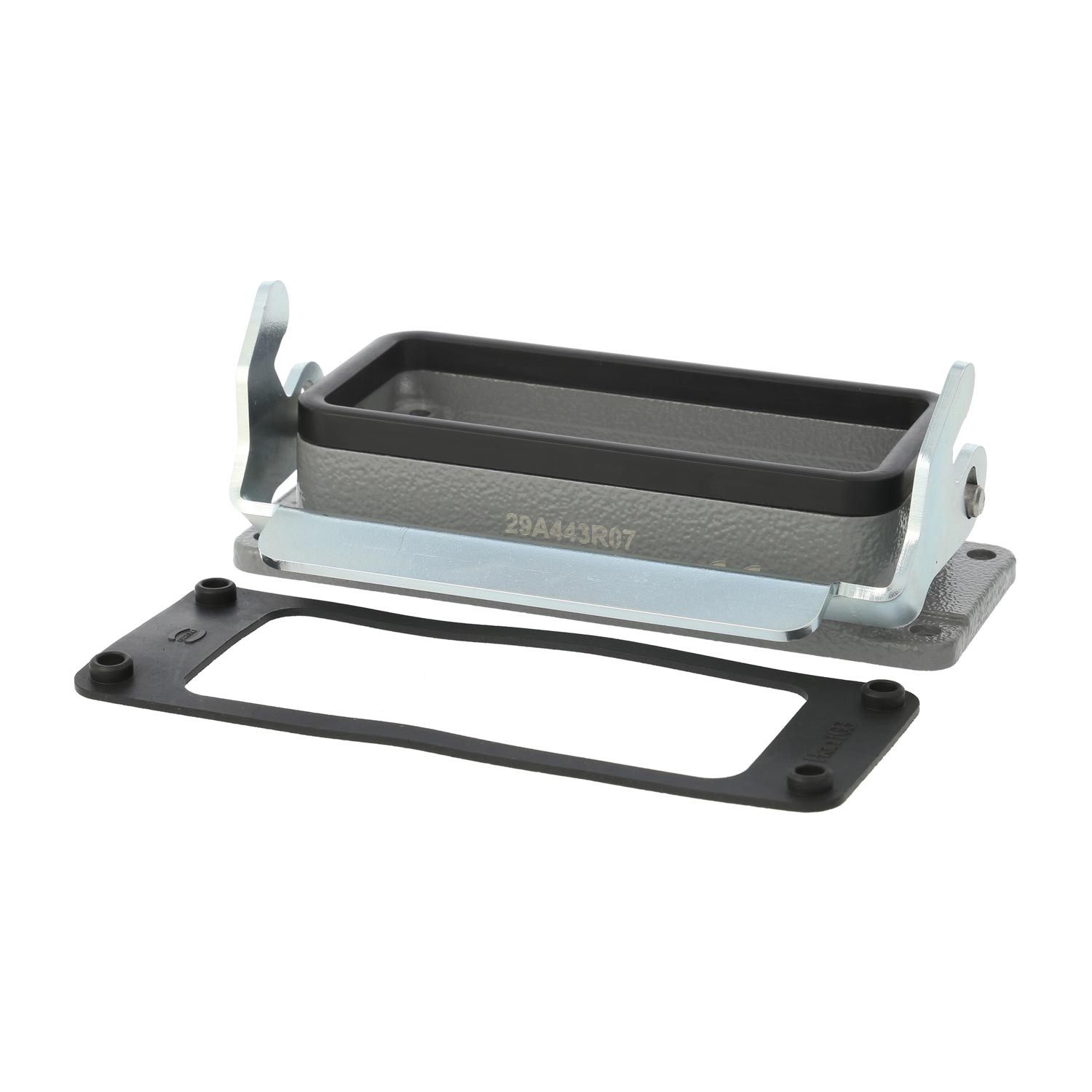 Harting DIN-Stecker Titel:Han 16B Anbaugehäuse mit 1 Längsbügel 1 Sicherheitsbügel Metall, Keine Verpackungseinheiten, Kein Mindestauftragswert
