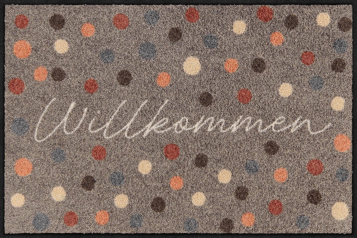 Salonloewe Fußmatte Fußmatte 50x75 Willkommen Dots, Eingangsmatte normal, Höhe: 500 mm