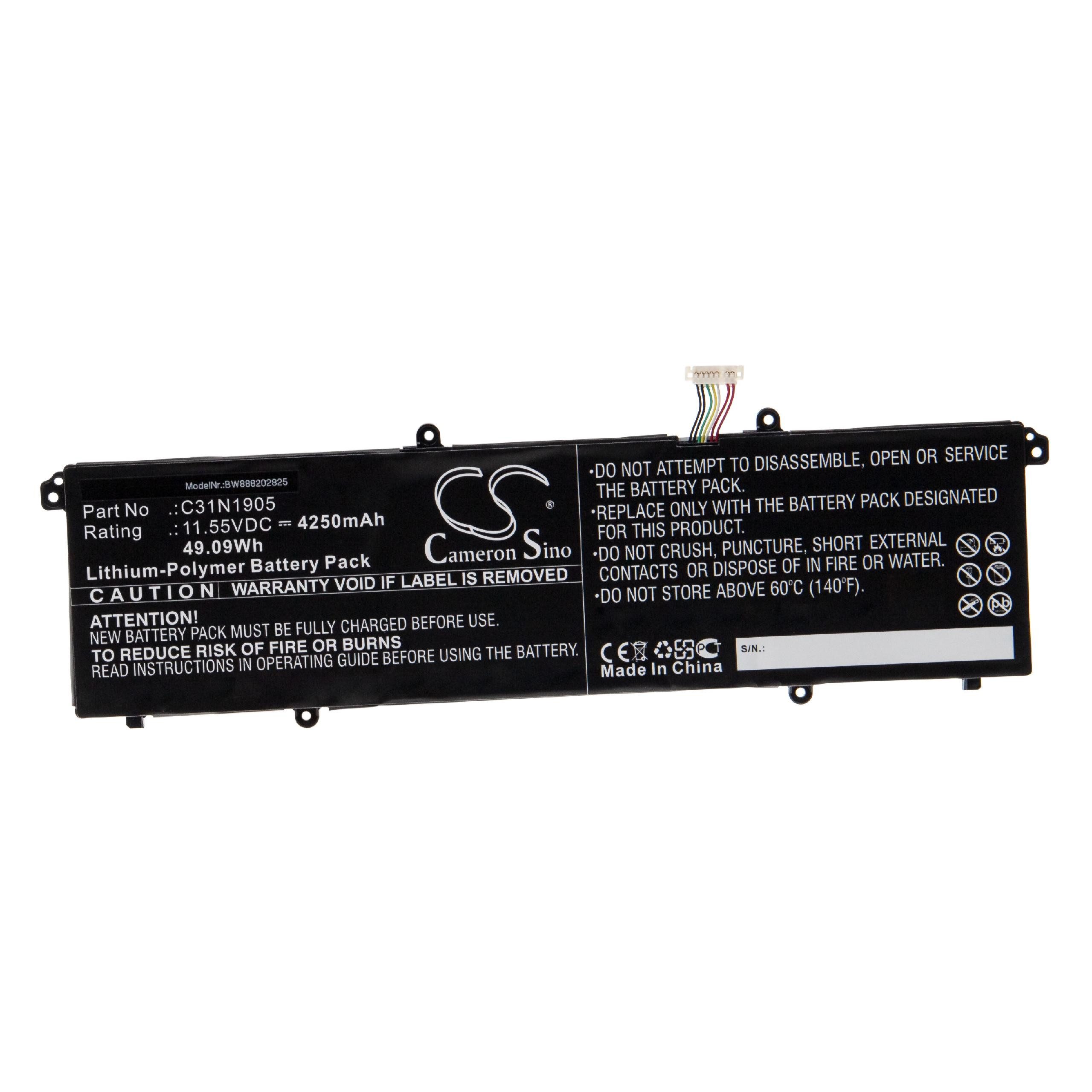 vhbw Ersatz für Asus 0B200-03580200, C31N1905 für Laptop-Akku Li-Polymer 4250 mAh (11,55 V)