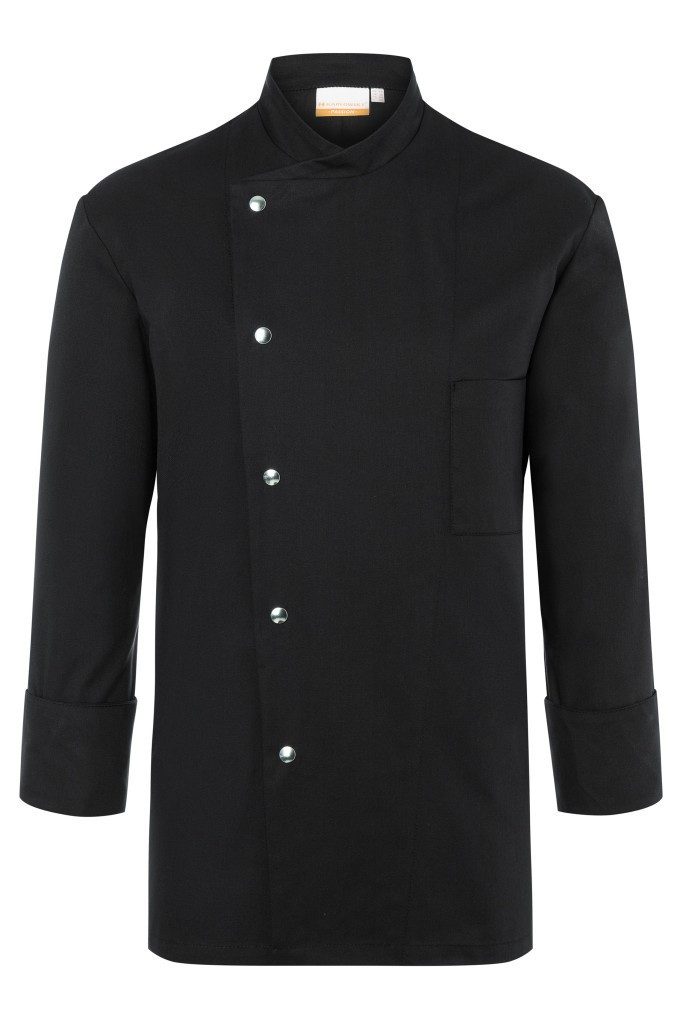 Kochjacke KARLOWSKY Herren Kochjacke LARS Druckknöpfe Regular-Fit Schwarz