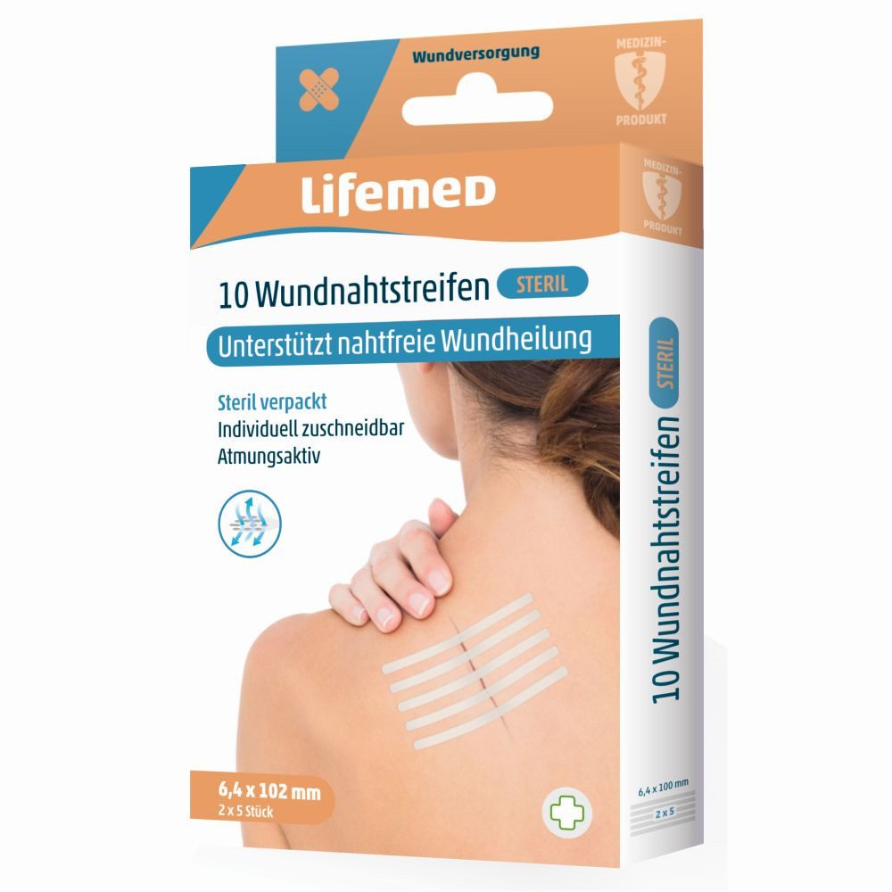 LifeMed Wundpflaster Lifemed Wundnahtstreifen 2x 5 Stück - 6mm x 100mm