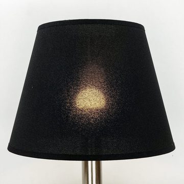 Licht-Erlebnisse Lampenschirm WILLOW, Stoffschirm für TischlampeTischleuchte E14 konisch Ø 25 cm Schwarz
