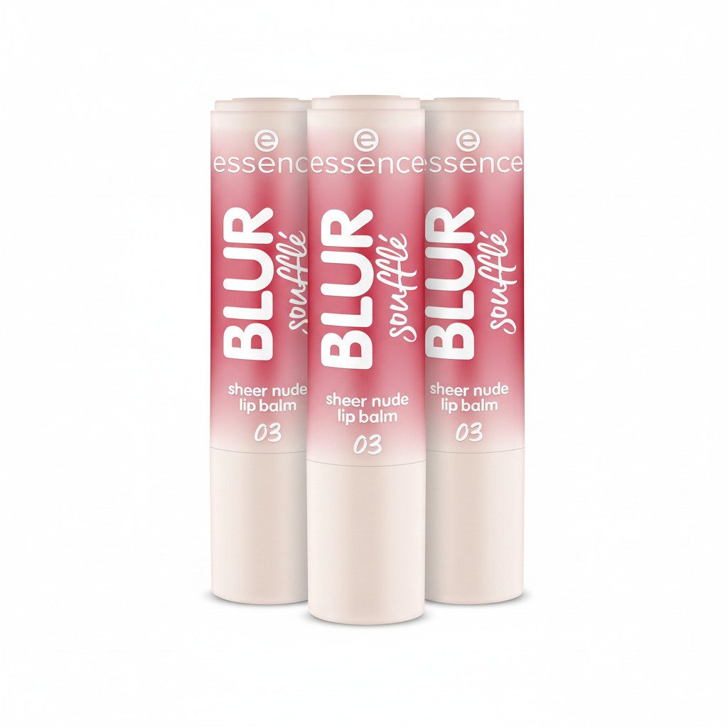 Essence Lippenbalsam BLUR soufflé sheer nude lip balm, 3-tlg.