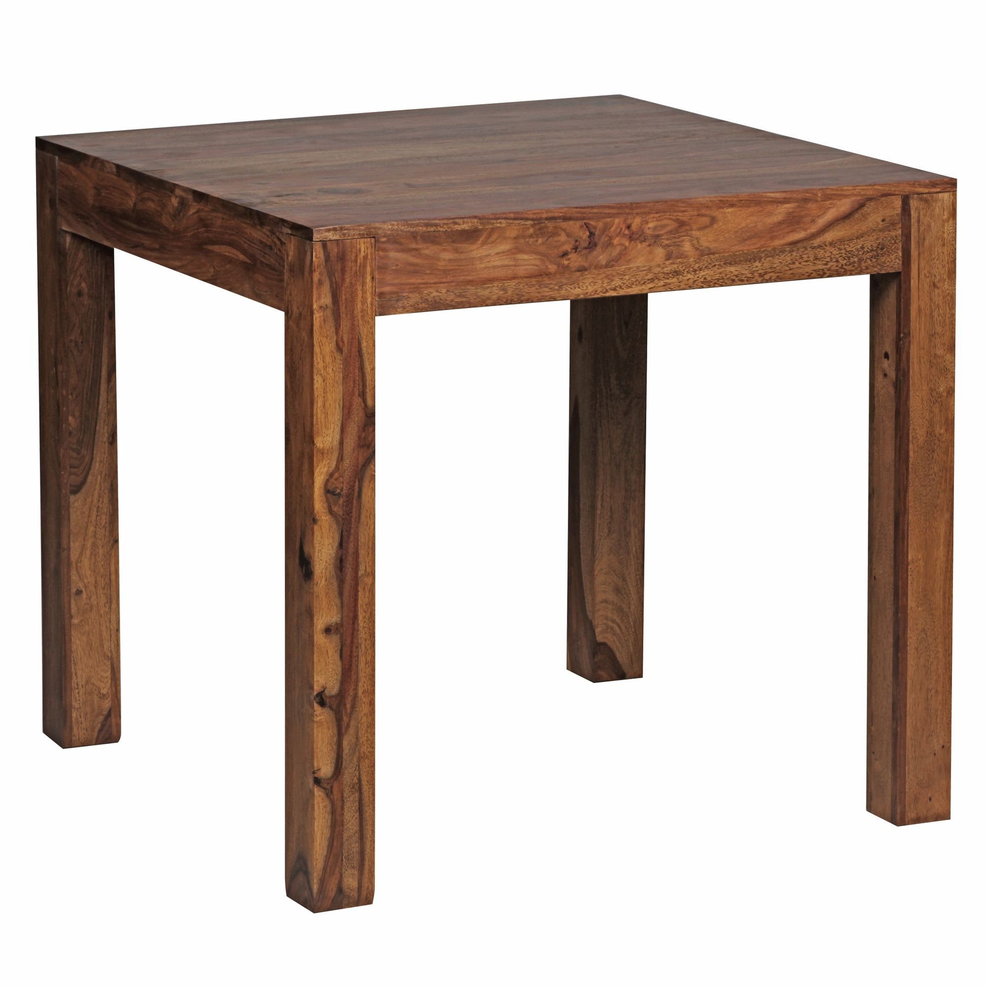 KADIMA DESIGN Esstisch Esszimmertisch Massiv – Quadratische Tischplatte mit Holzmaserung Braun | Braun | Braun
